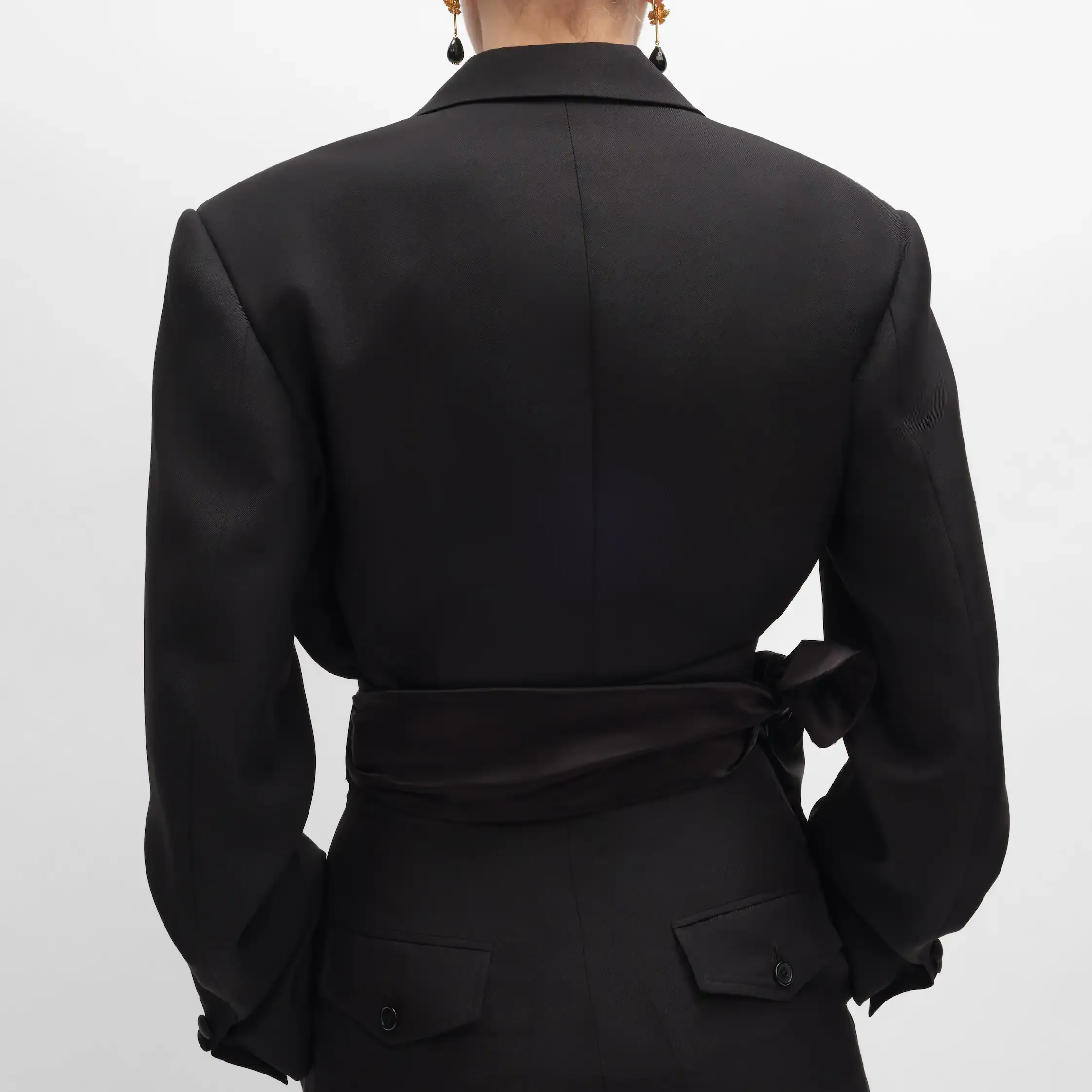 jaqueta spencer tux em lã gabardine