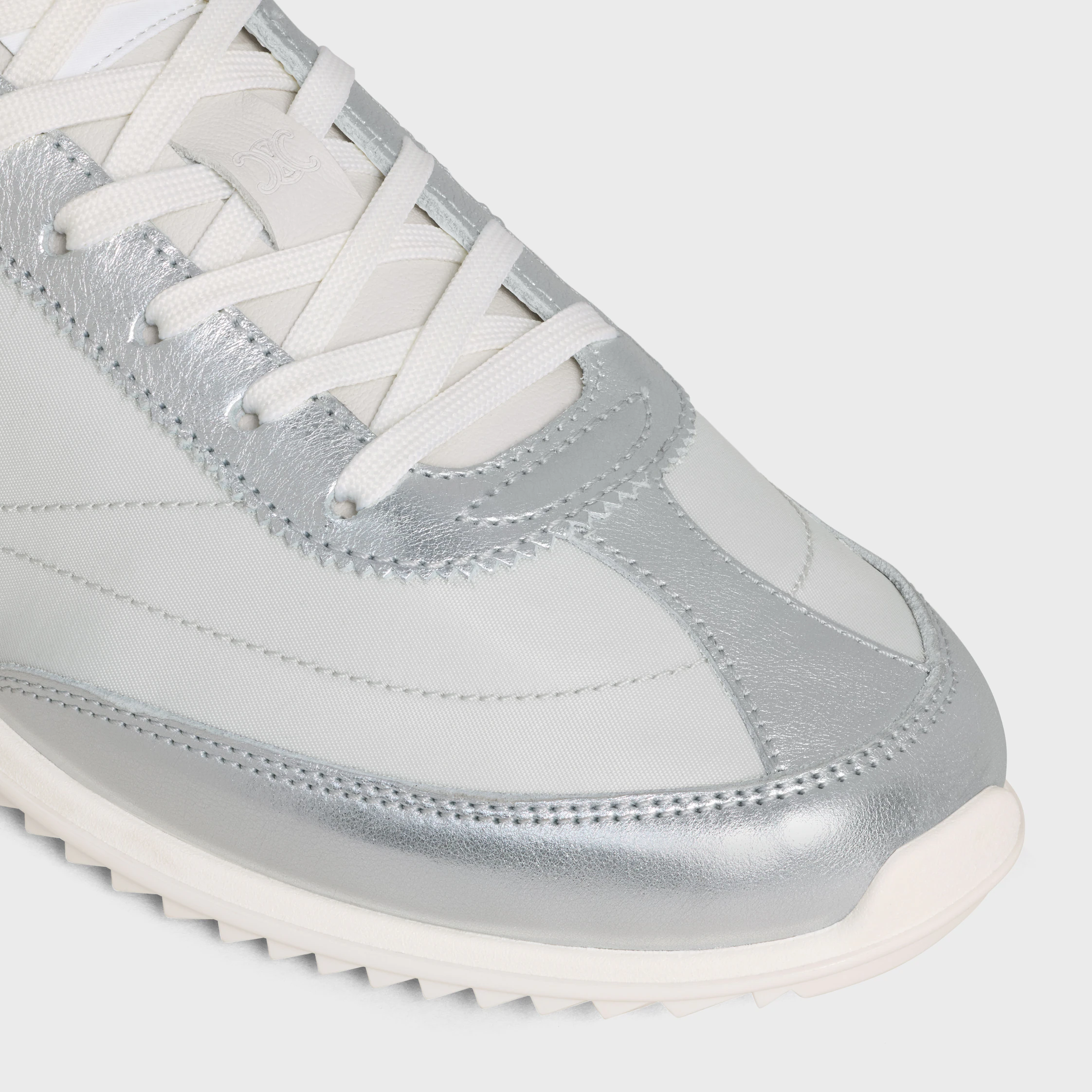 SNEAKER RACER EM NYLON, COURO DE VACUNO LAMINADO E COURO DE VACUNO