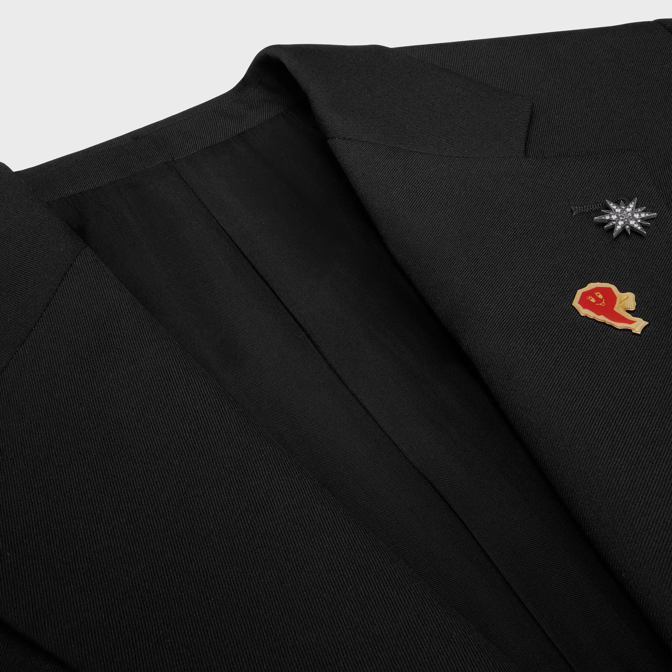 jaqueta sob medida em gabardine de lã