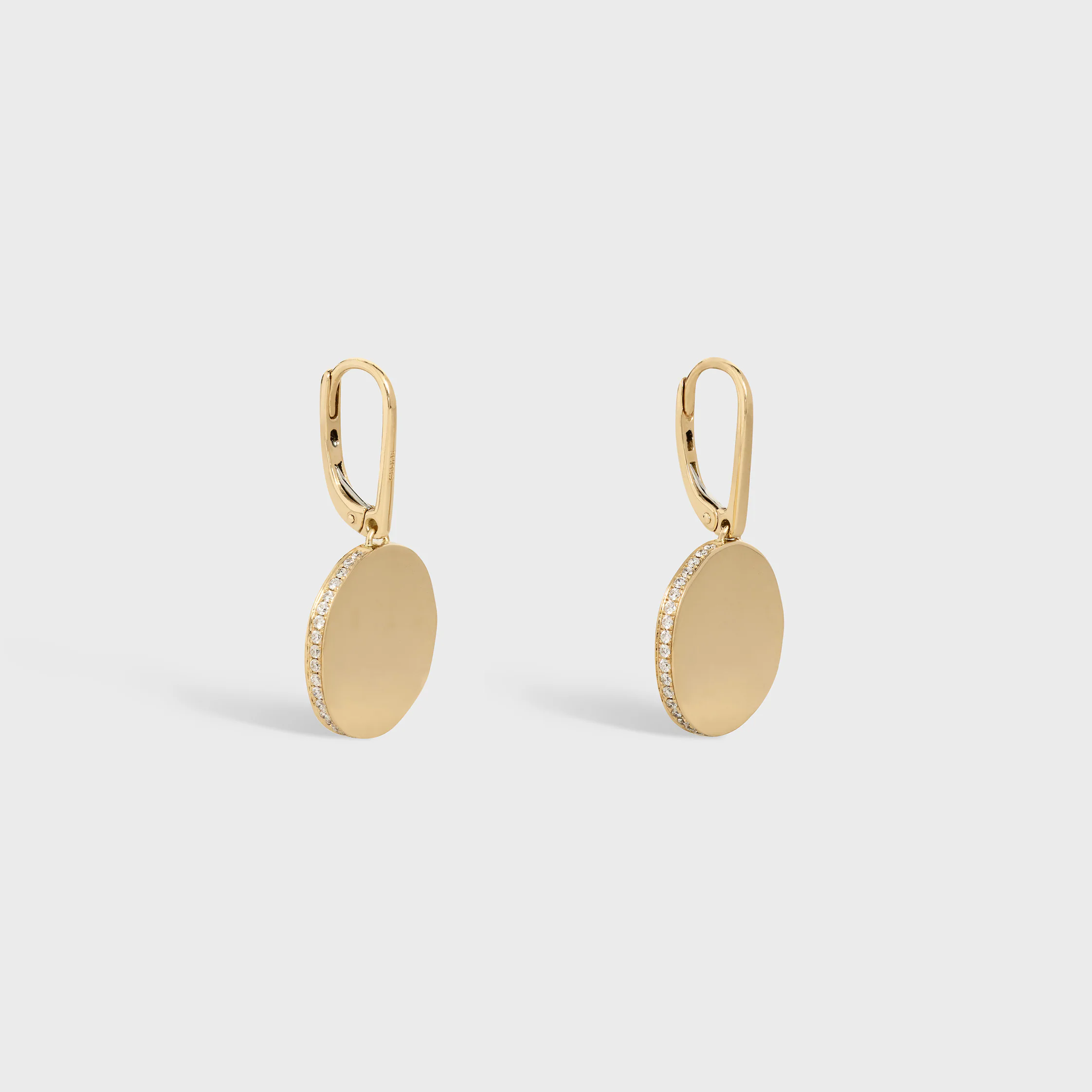 Brincos Medaille Celine em Ouro Amarelo e Diamantes