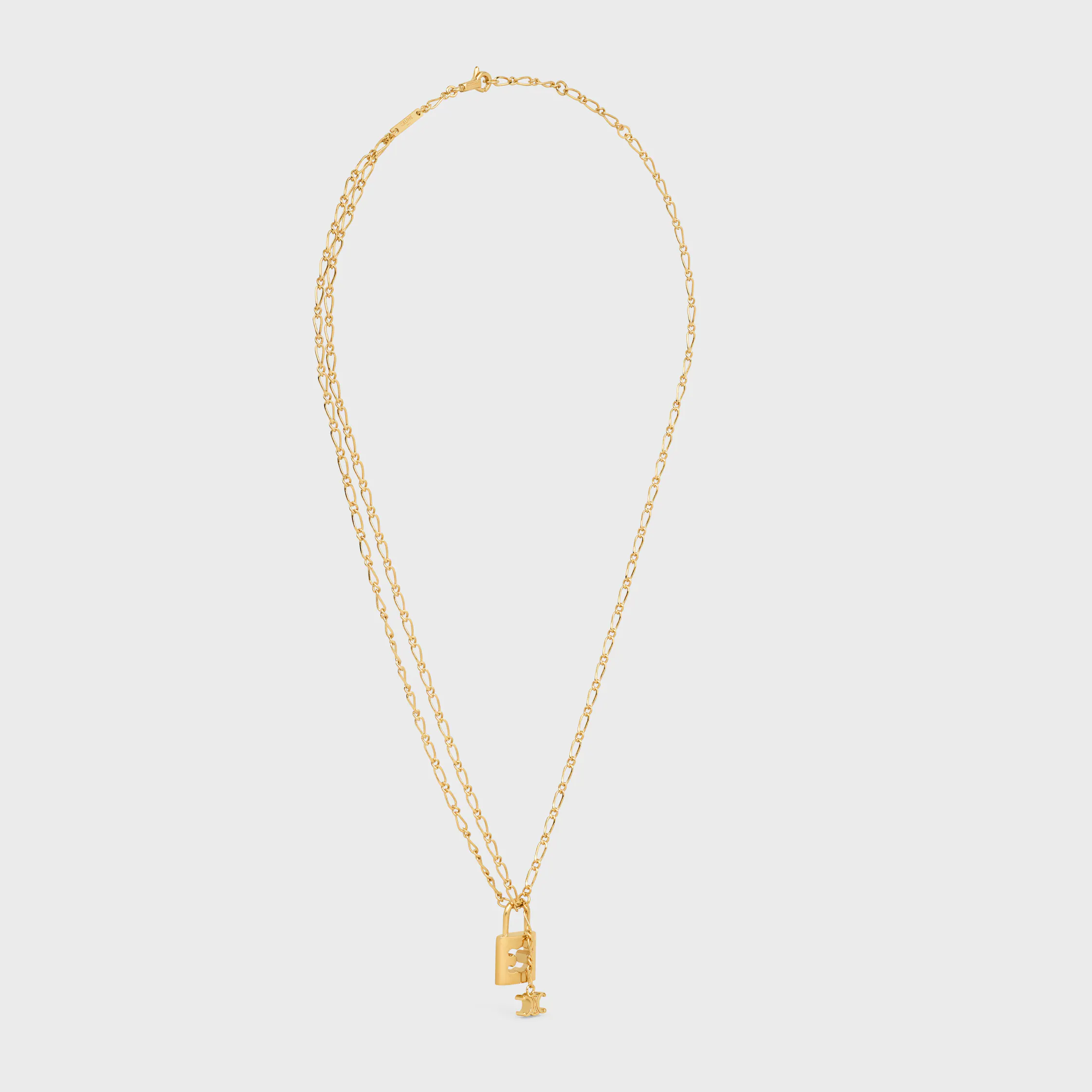Colar com Fechadura Triomphe em Latão com Acabamento Dourado