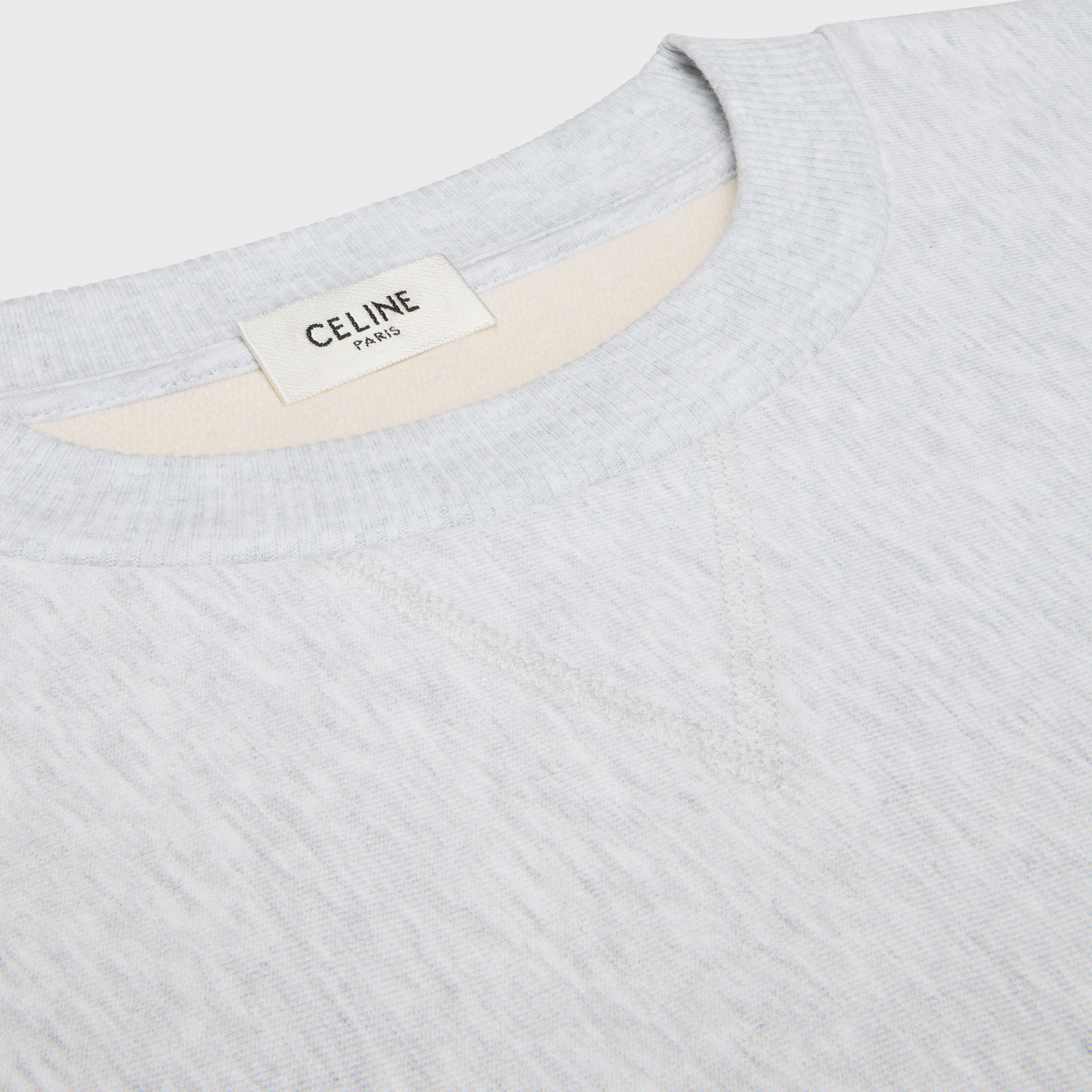 sweater oversized com gola redonda em malha de algodão
