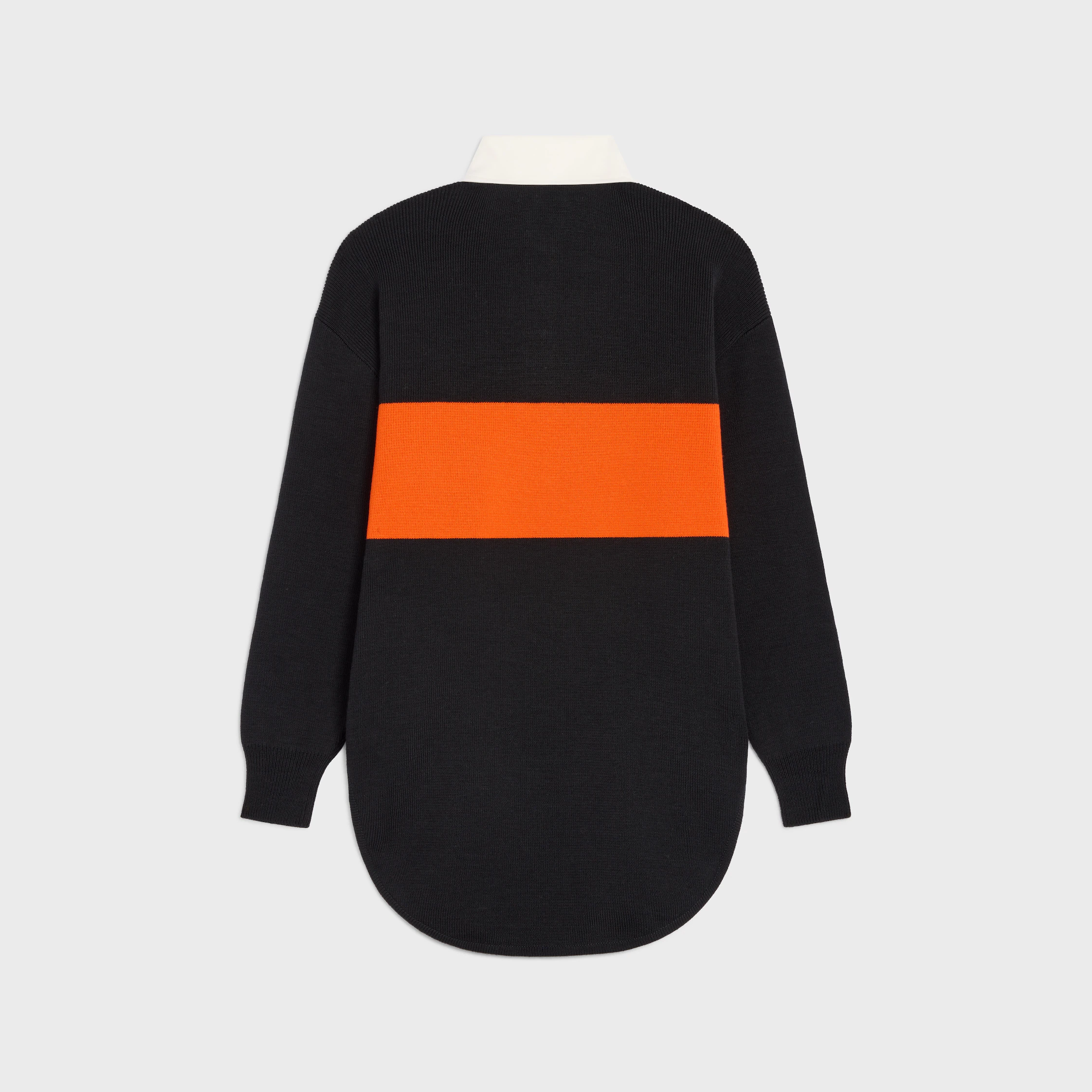 sweater polo oversized em lã