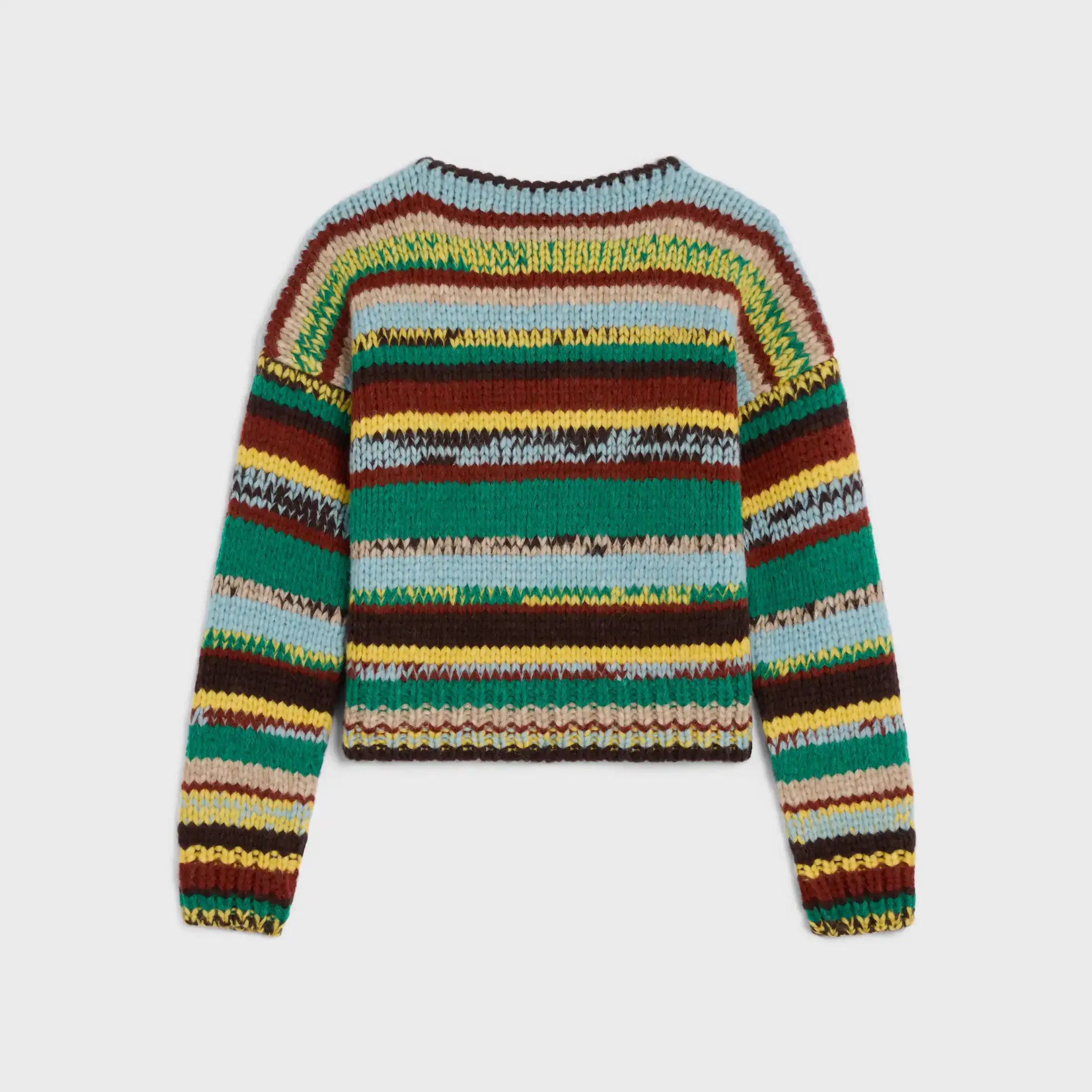 sweater com gola redonda em ALPACA MOULINE E LÃ