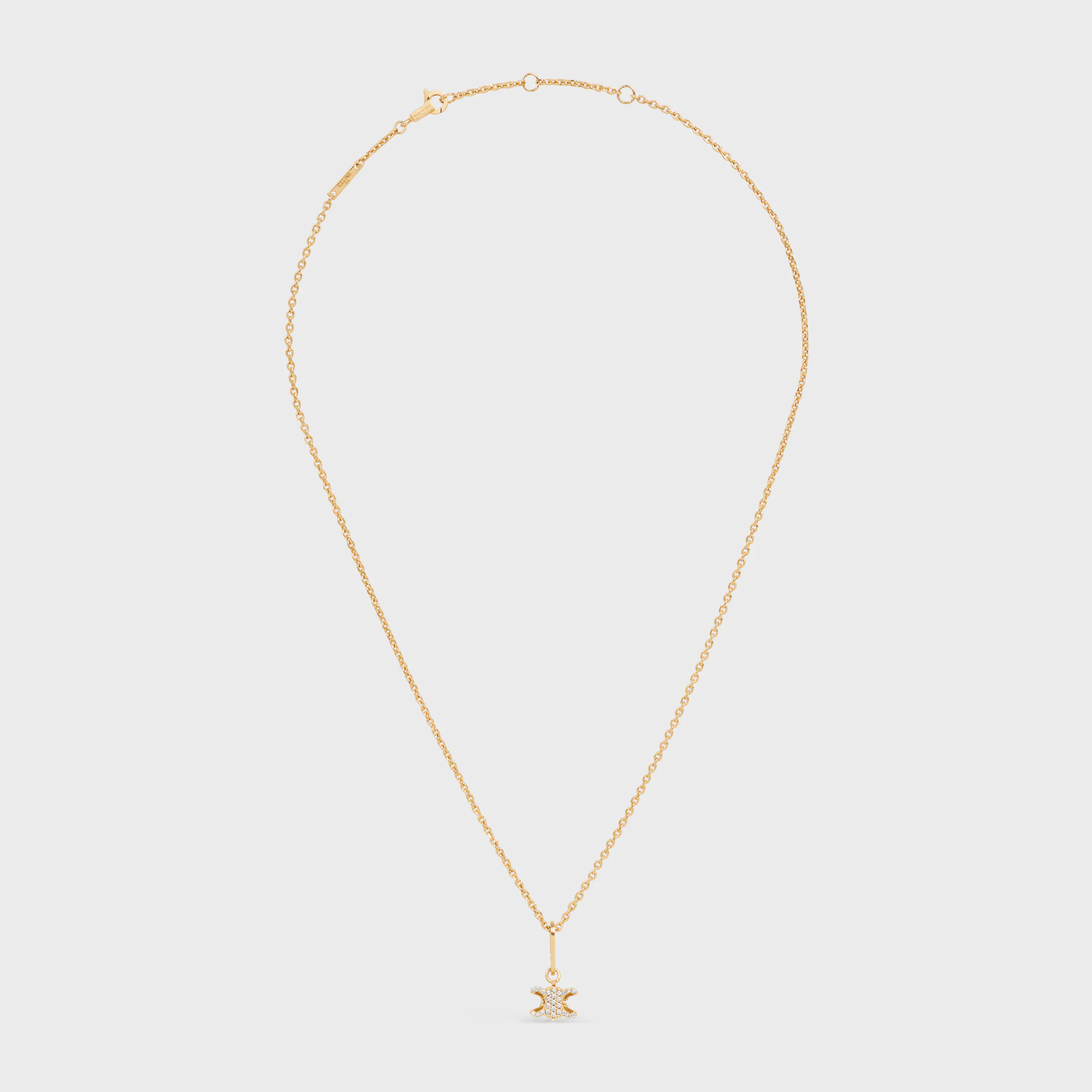 Colar Solitário Triomphe Sparkle em Strass e Latão com Acabamento Dourado