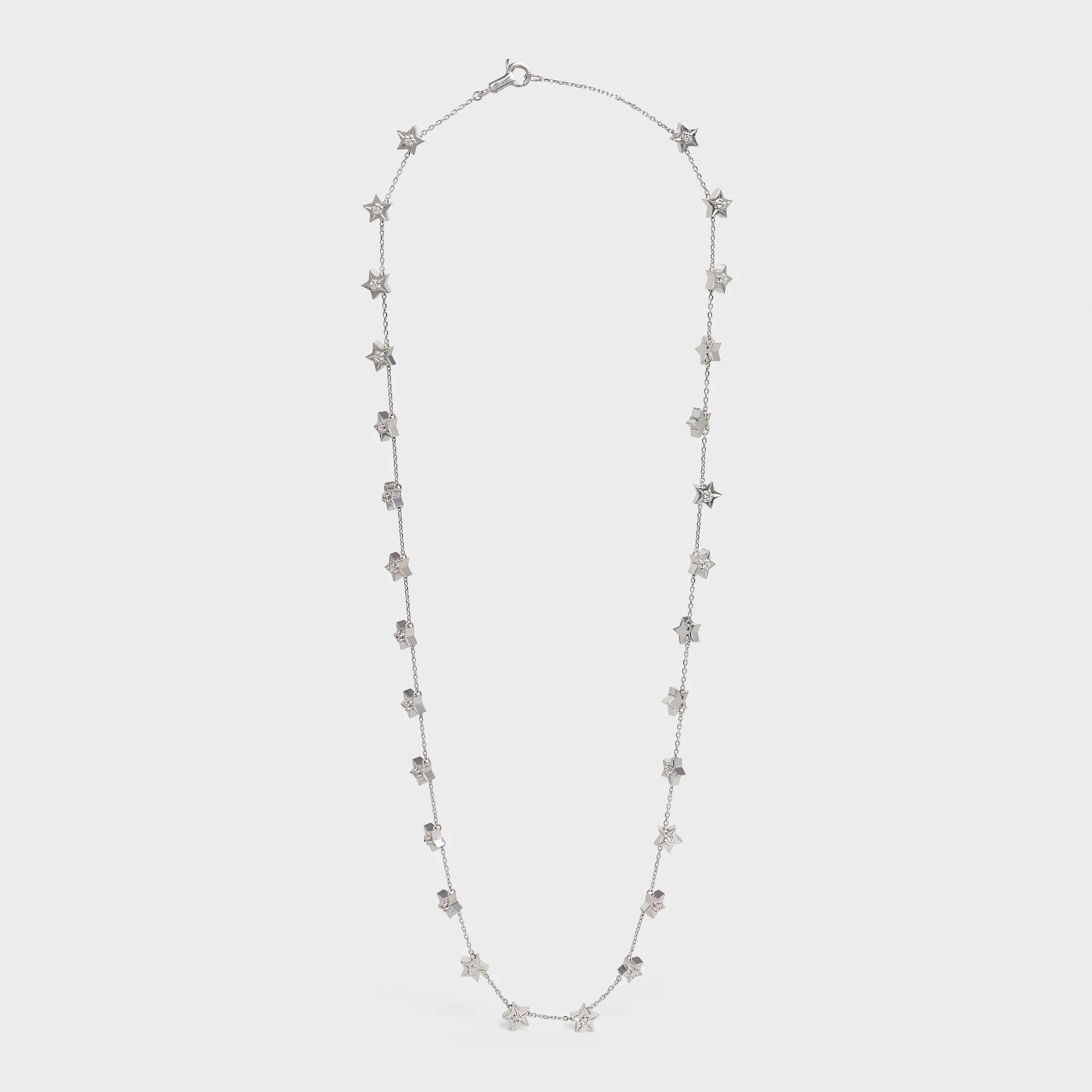 Colar Etoile Celine com Múltiplas Estrelas em Ouro Branco e Diamantes