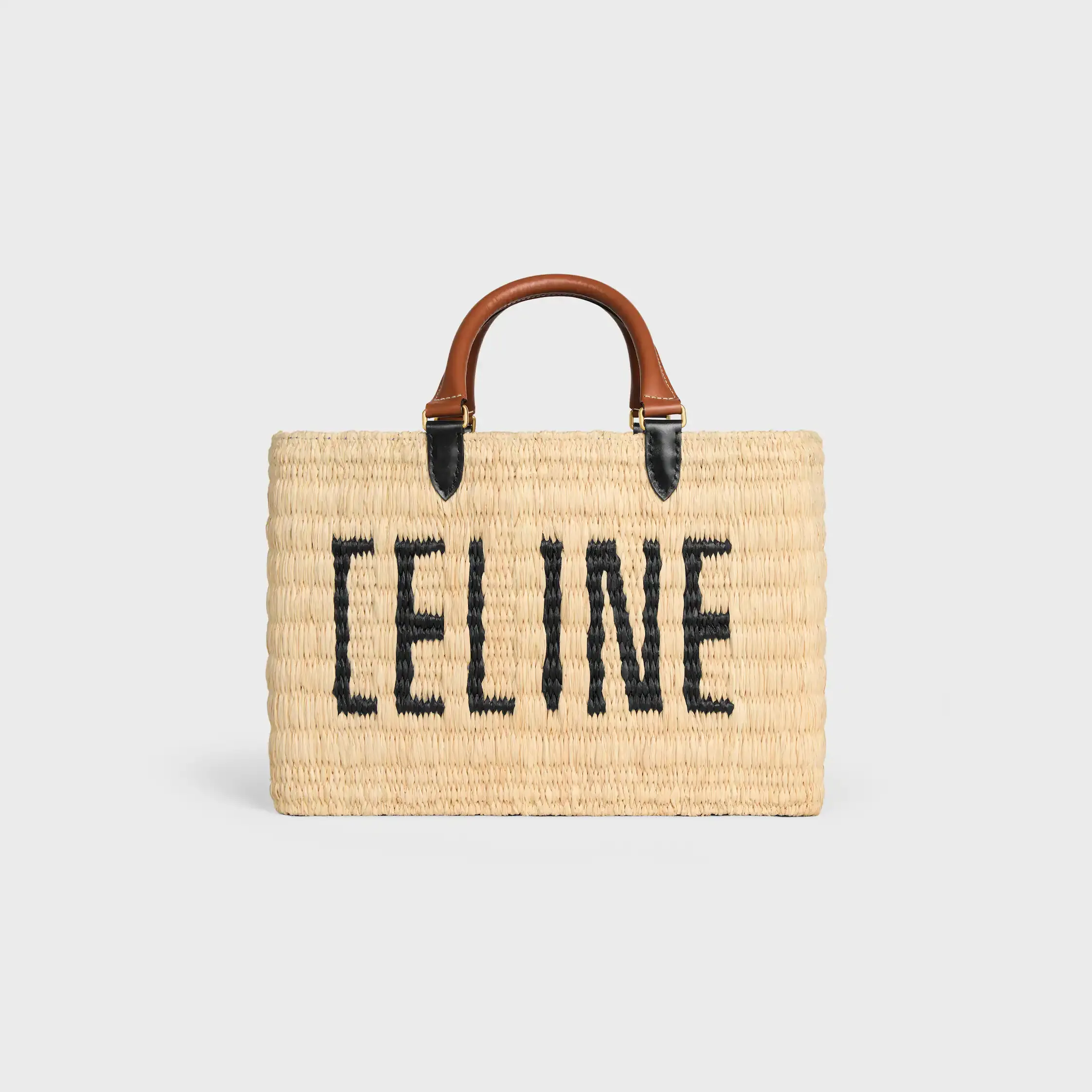 CELINE PARIS PANIER EM RÁFIA E COU DE VACA