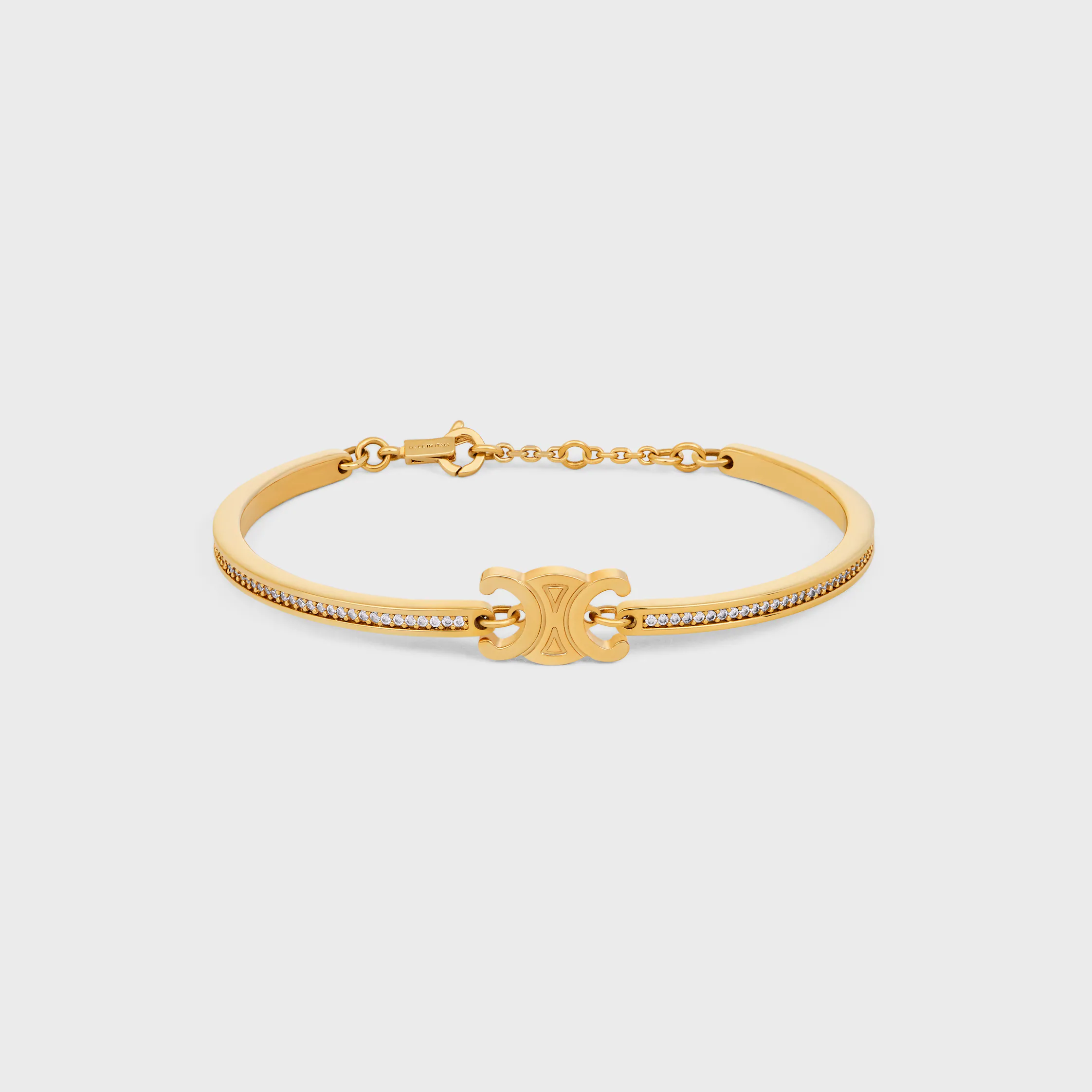 Pulseira Articulada Triomphe com Strass e Latão com Acabamento Dourado
