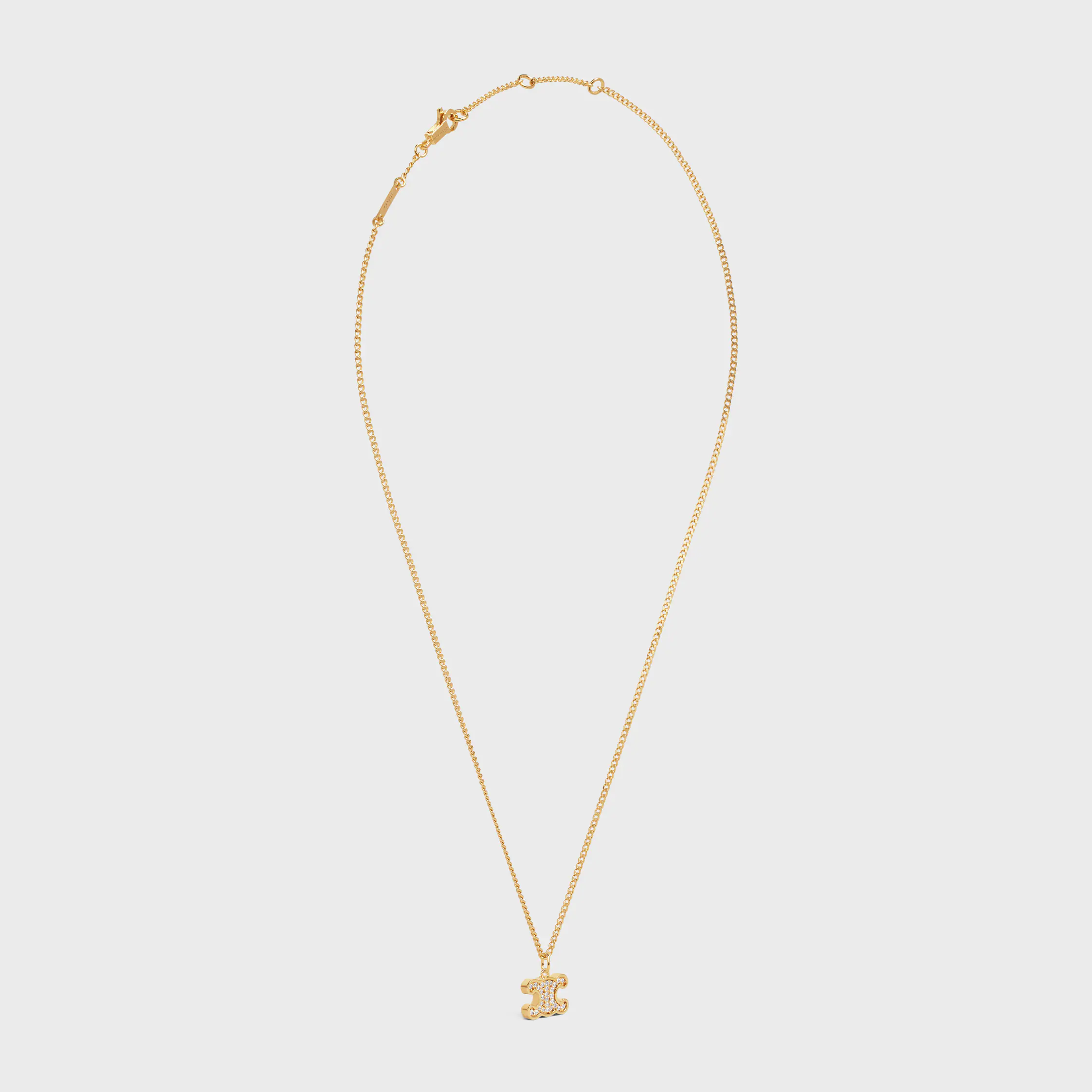 Colar Triomphe com Strass em Latão com Acabamento Dourado e Cristais