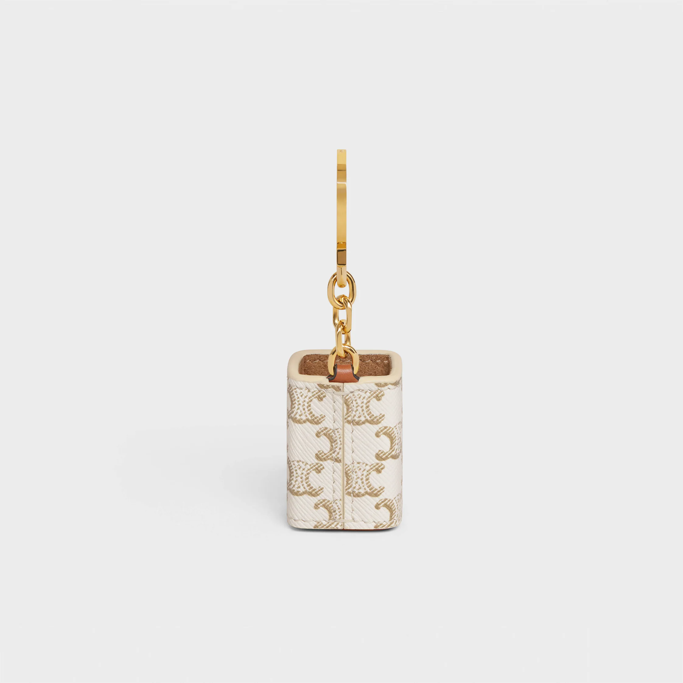 Miniatura de Suporte para Perfume em Tela Triomphe e Couro de Novilho