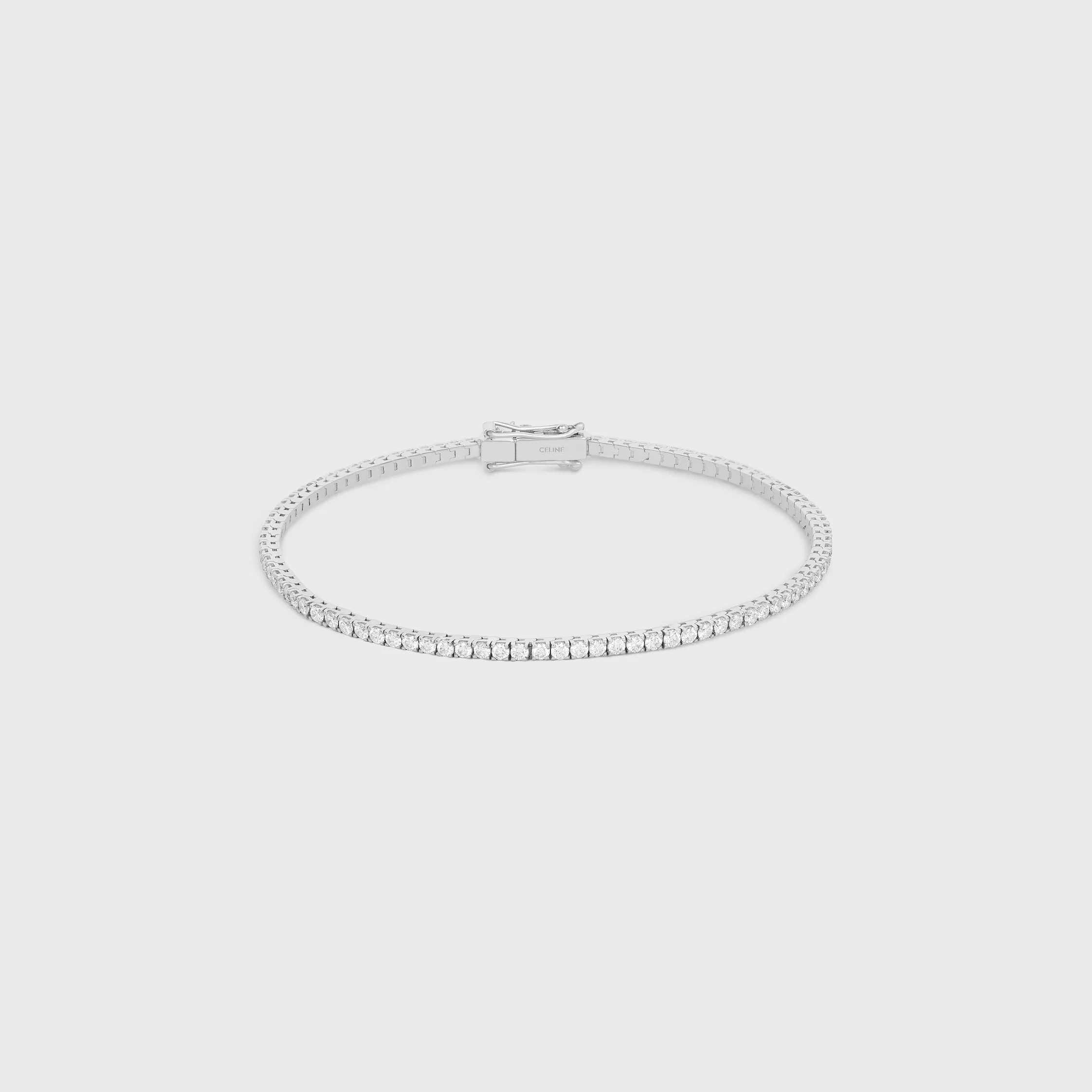 Pulseira de Tênis em Ouro Branco e Diamantes