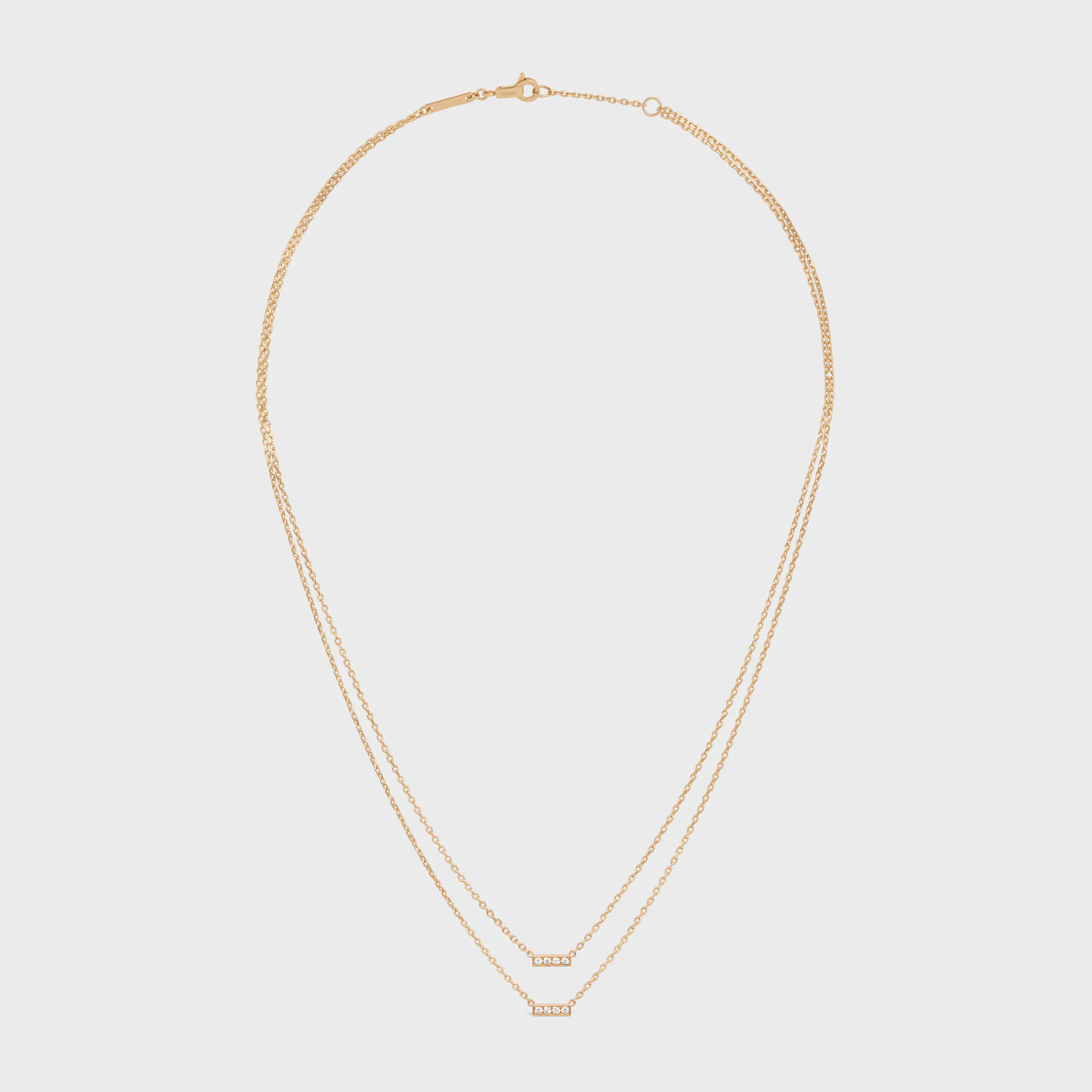 Colar Duplo Celine em Ouro Amarelo e Diamantes