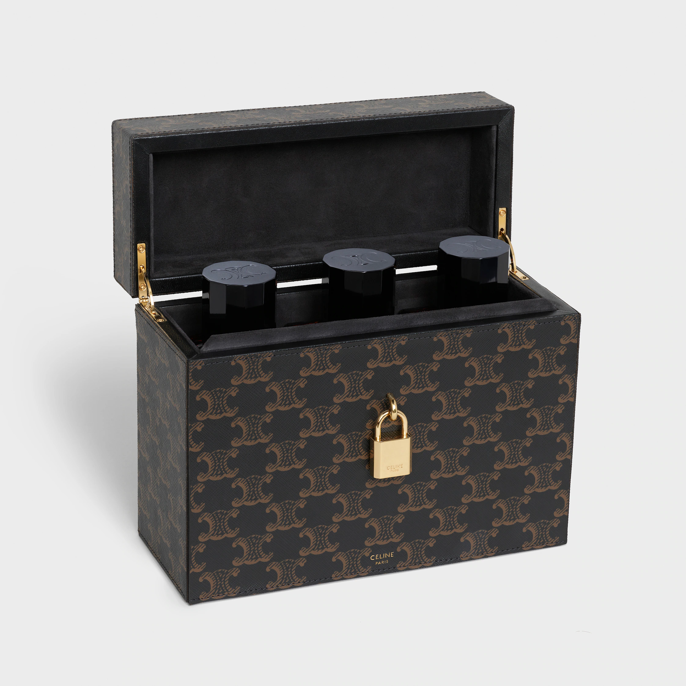 Estojo 3 Perfumes 200ML em Tela Triomphe e Couro de Novilho Natural