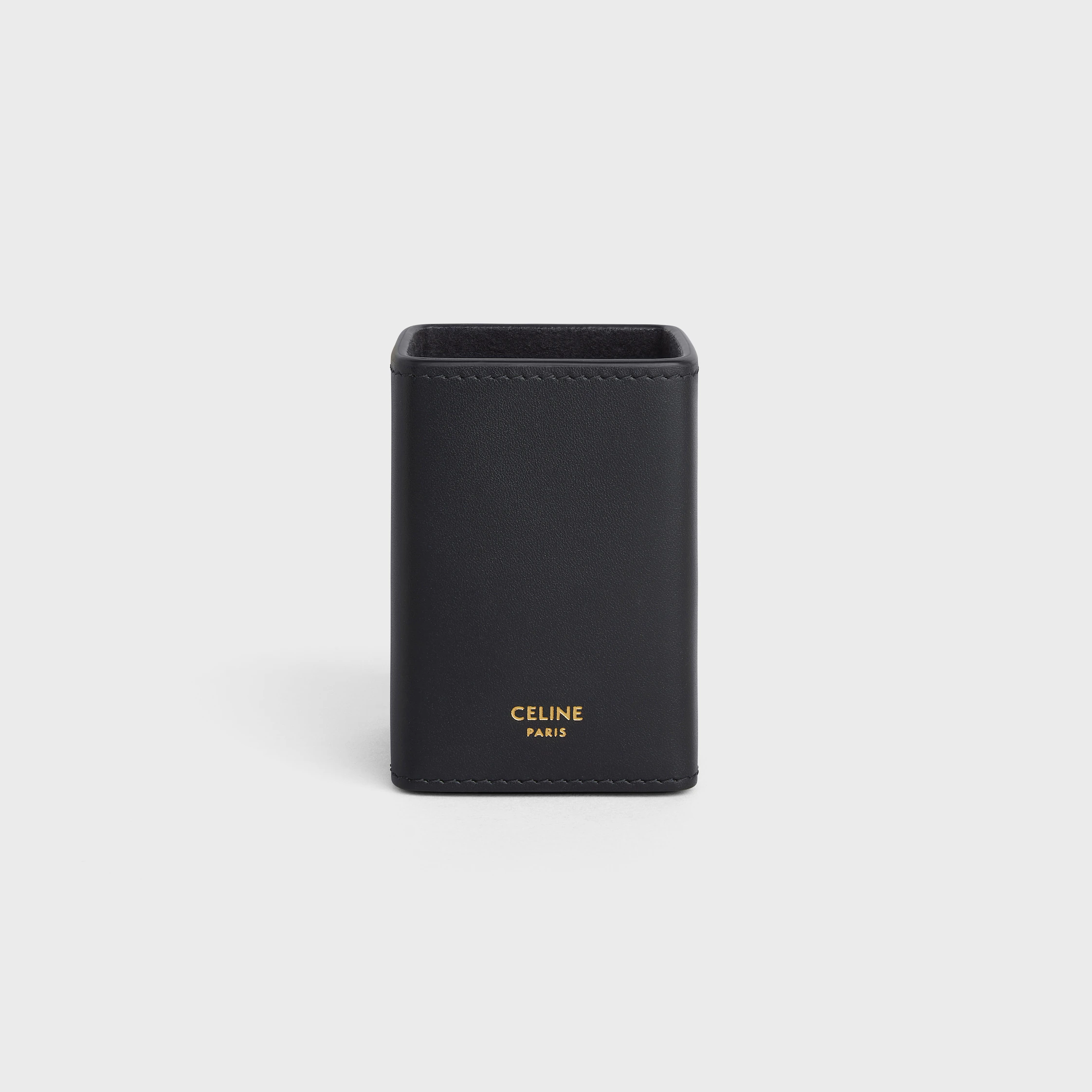 suporte para perfume de 100 ml em couro de bezerro brilhante