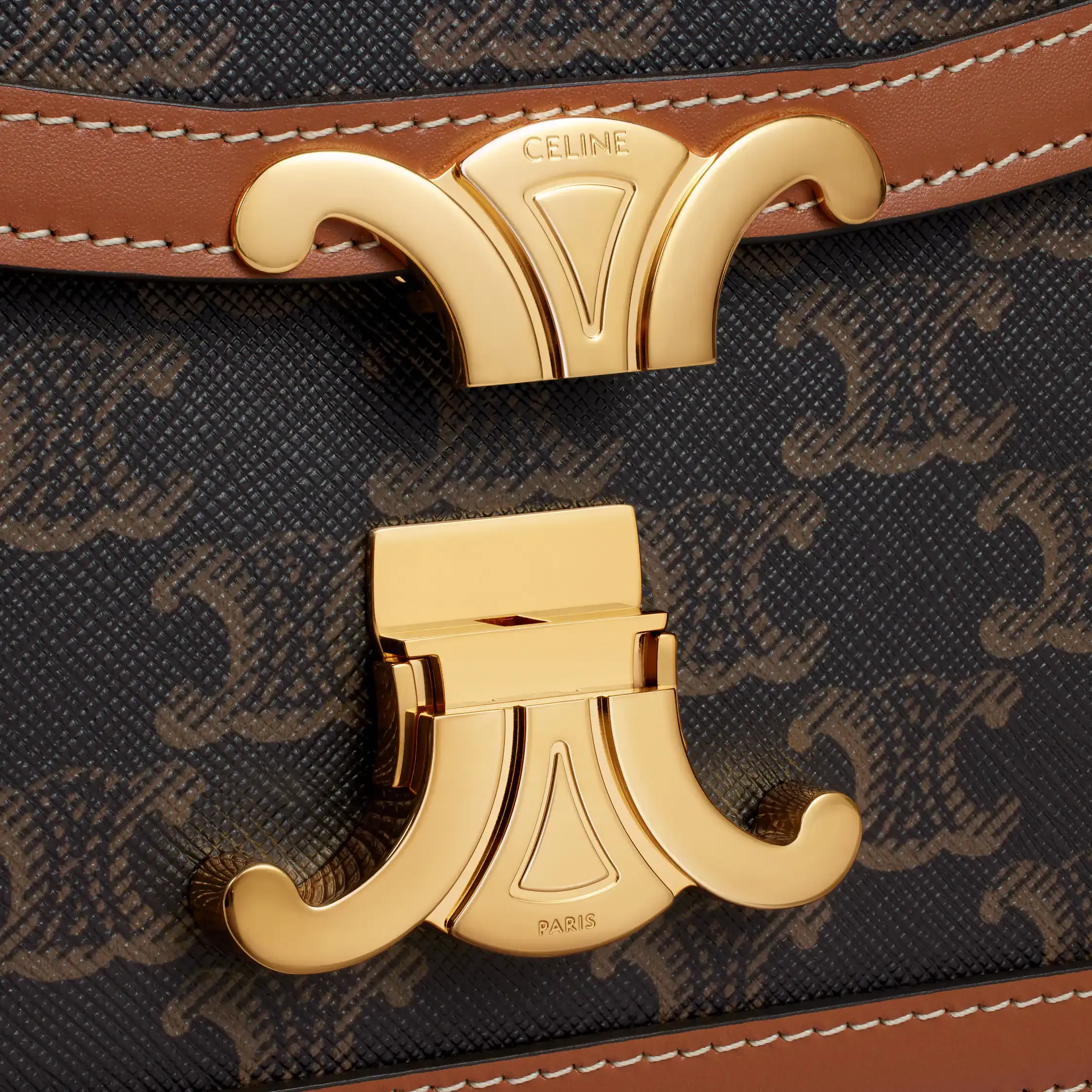 BOLSA TEEN TRIOMPHE EM TECIDO TRIOMPHE E COURO DE VACA