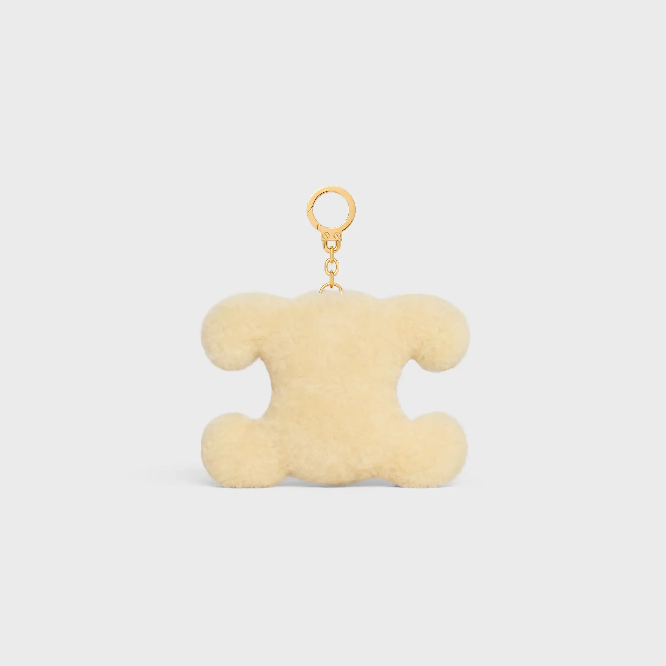CHARM POM-POM TRIOMPHE MAÇÃ EM PELE DE OVELHA E COURO DE VACADO