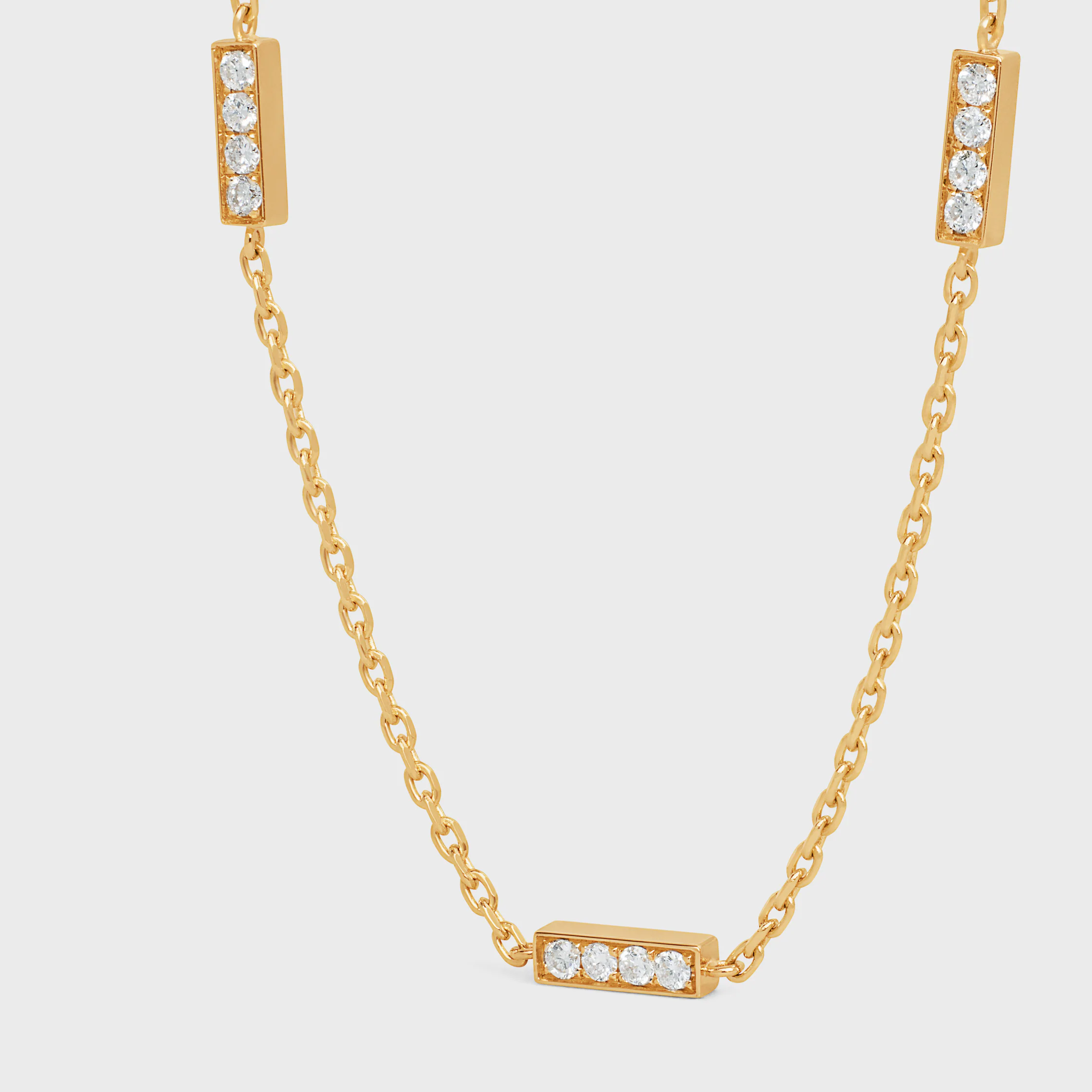 Pulseira Triple Celine Line em Ouro Amarelo e Diamantes
