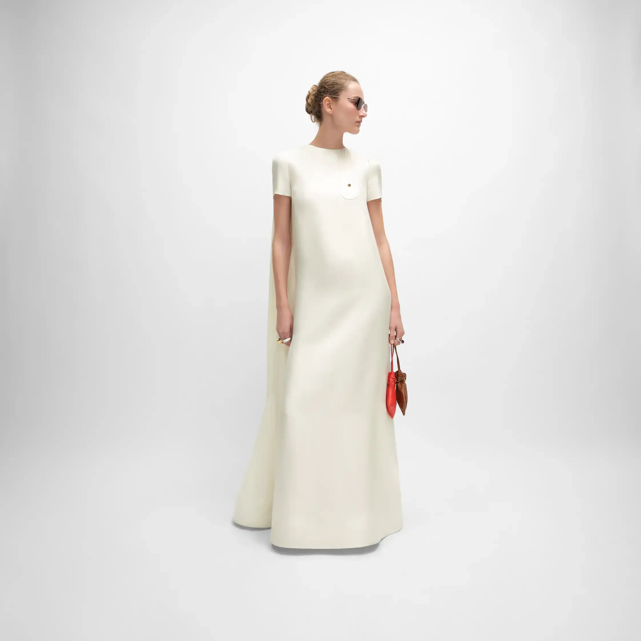 vestido em organza de seda