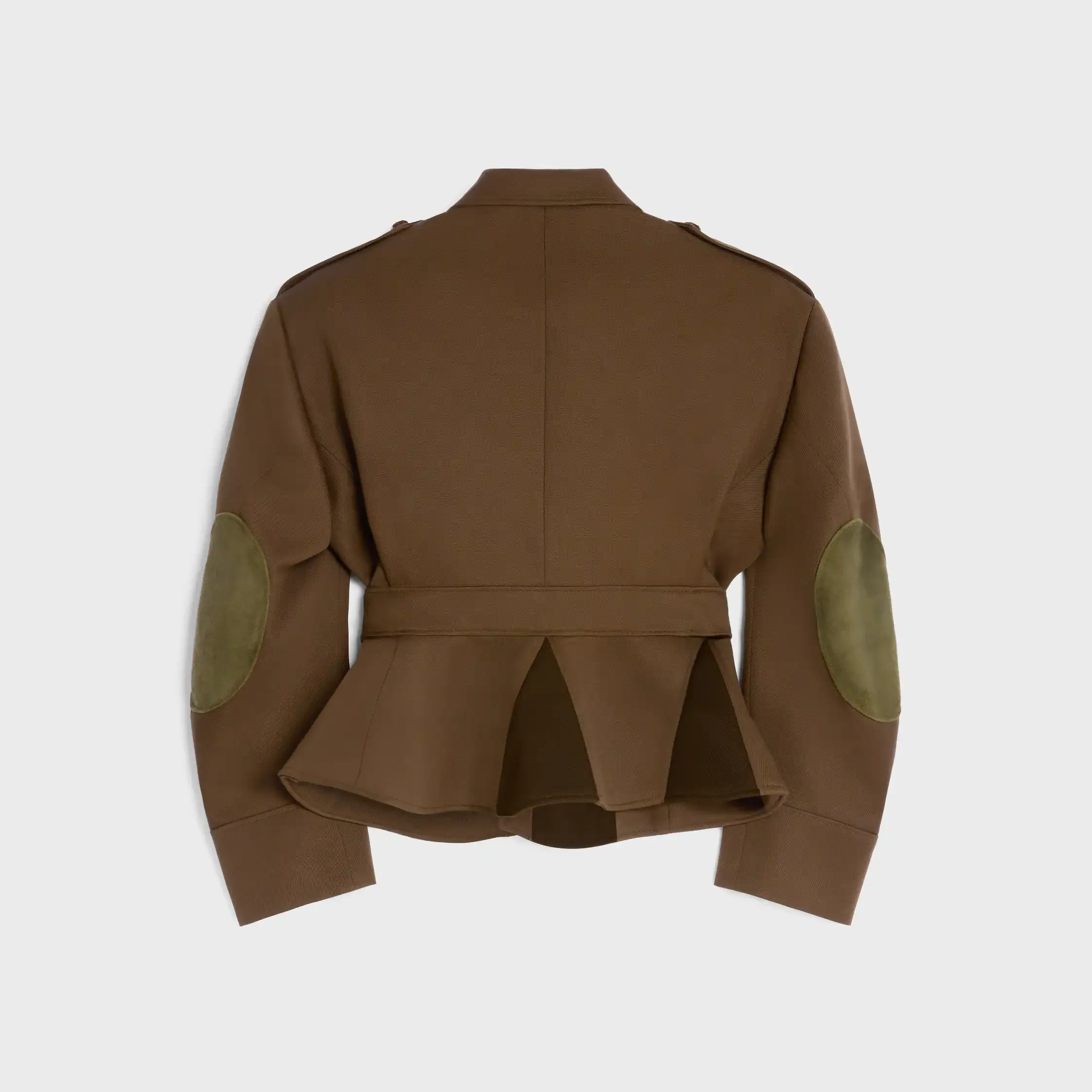 jaqueta peplum em lã diagonal