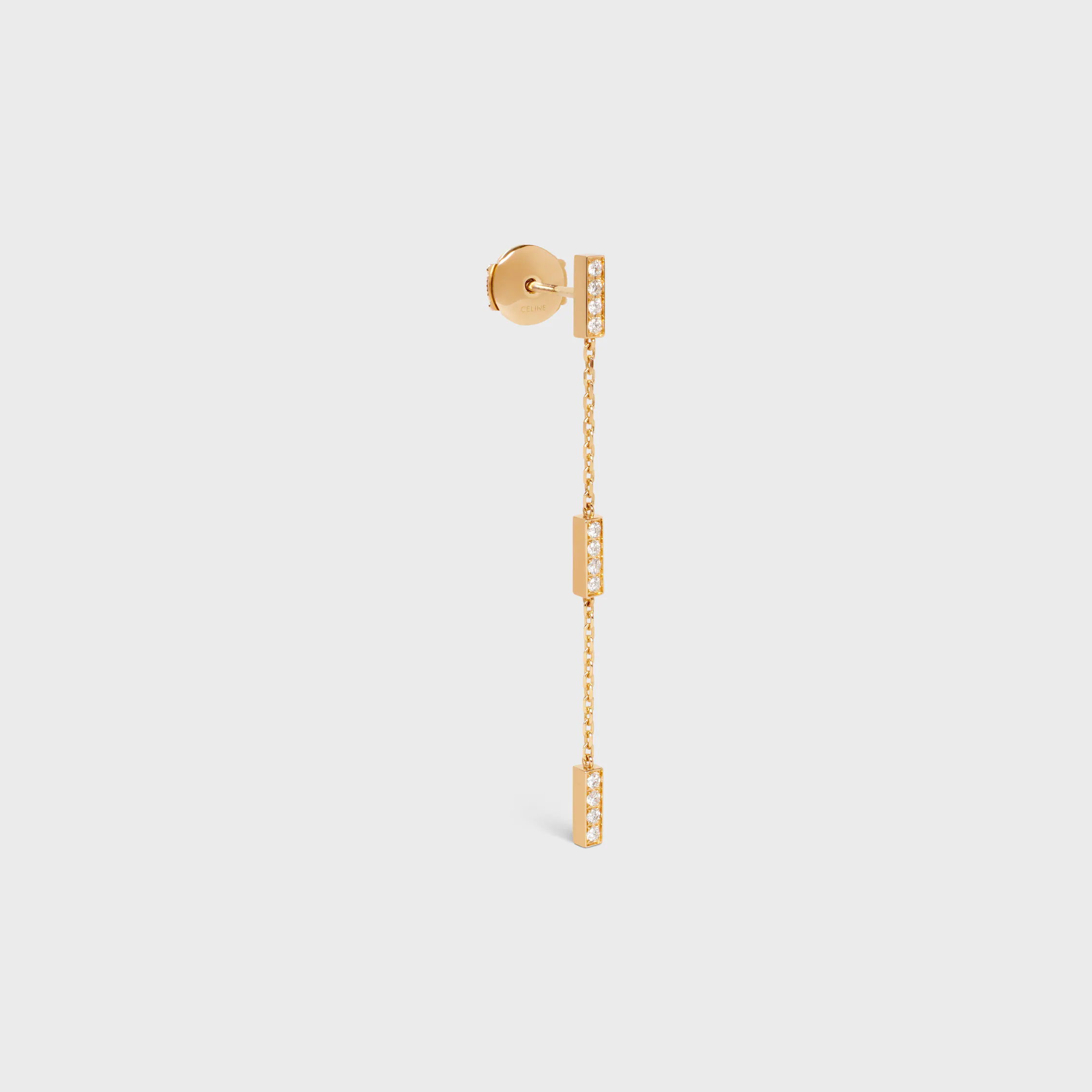 Brinco Celine Line Triple em Ouro Amarelo e Diamantes