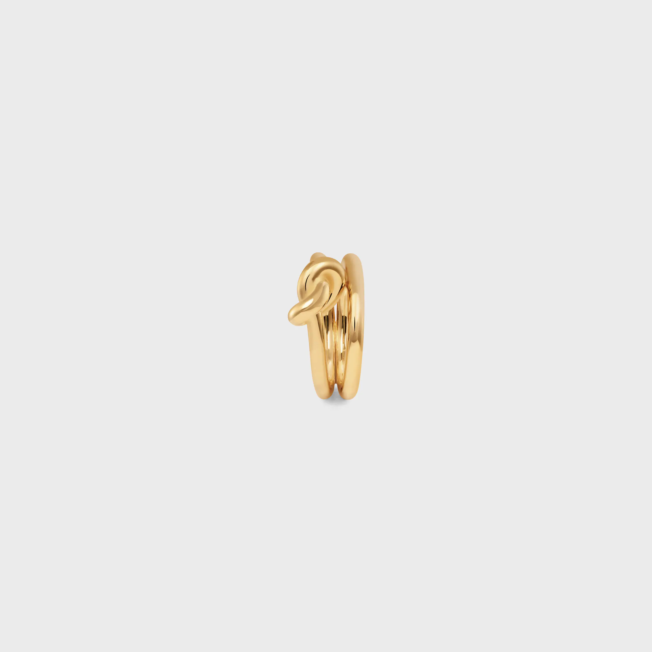 Anel Duplo Nó em Latão com Acabamento Dourado