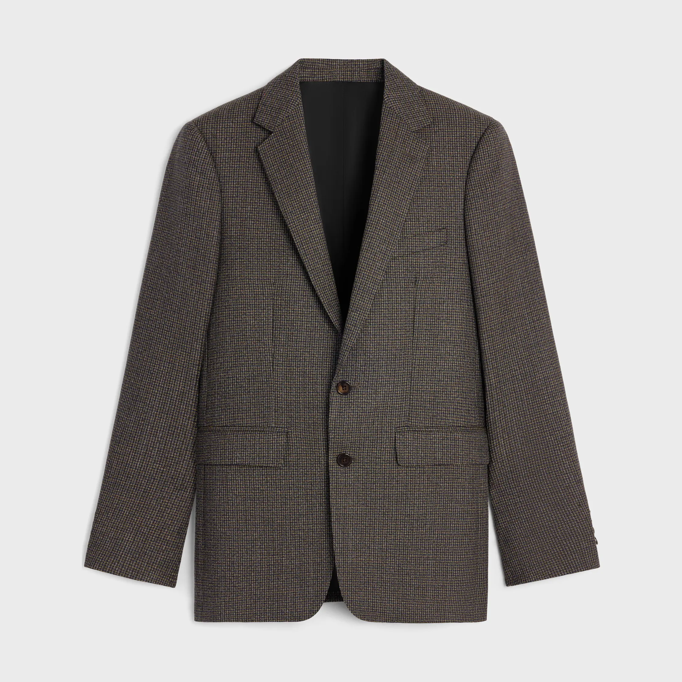 jaqueta clássica EM MOLETOM MICRO HOUNDSTOOTH DE LÃ