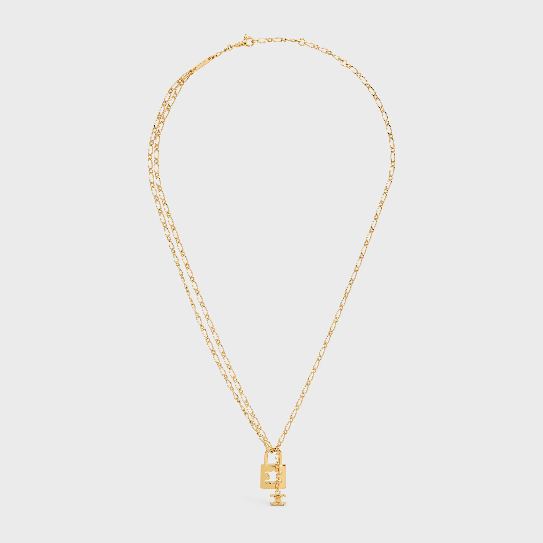 Colar com Fechadura Triomphe em Latão com Acabamento Dourado
