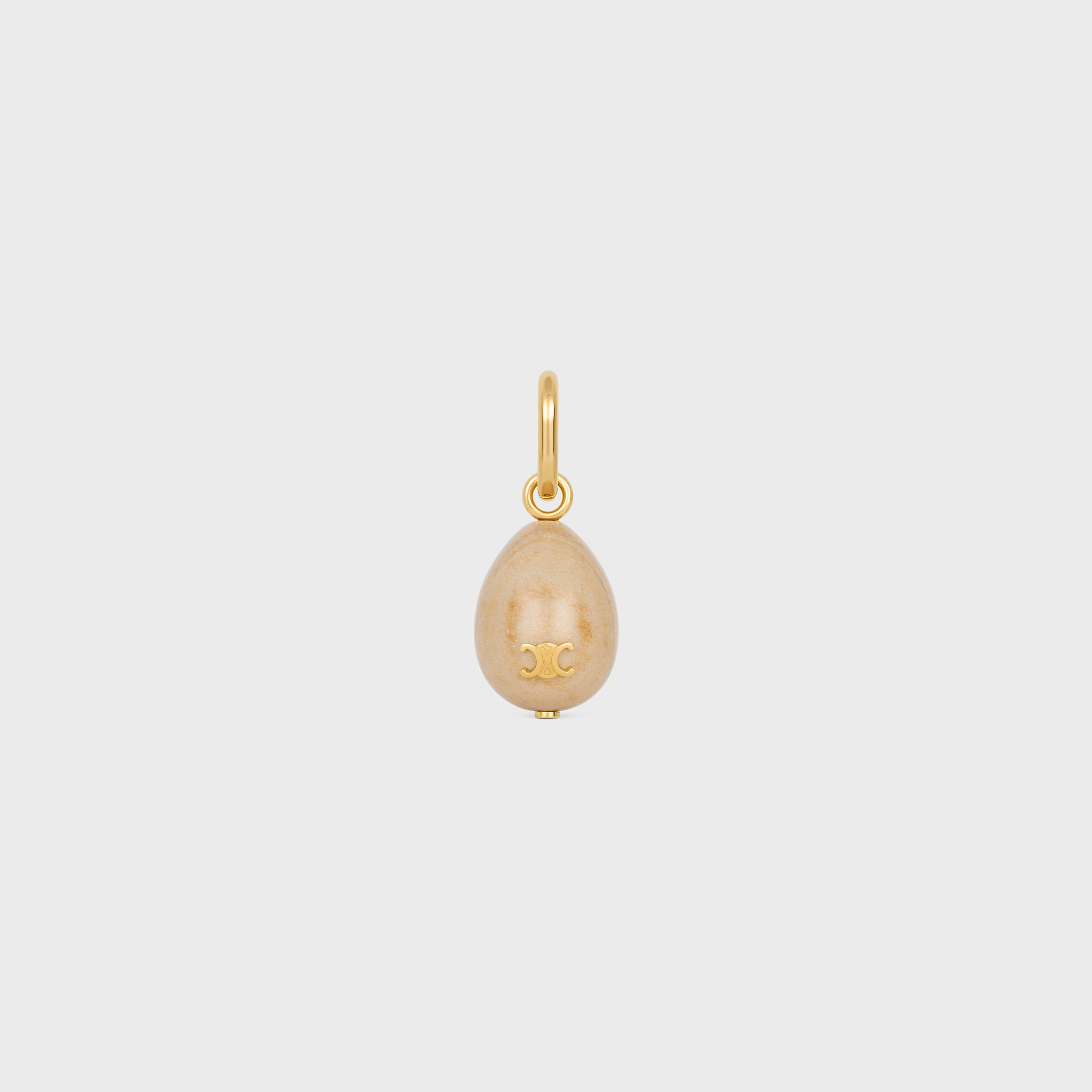 CHARM OVO EM BOTTICINO E LATÃO COM ACABAMENTO DOURADO