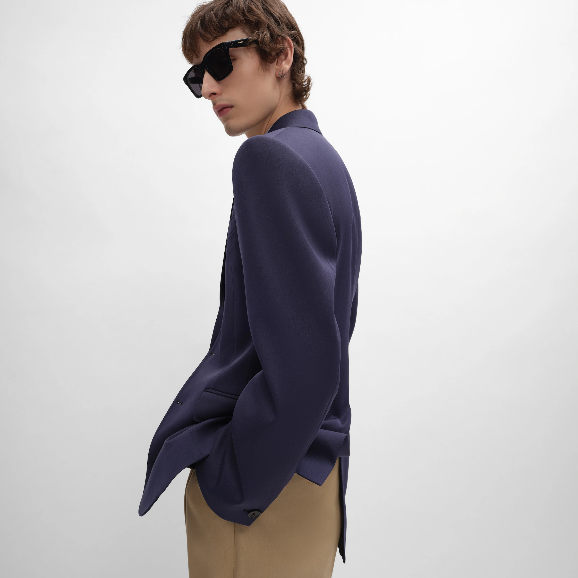 jaqueta coluna IN GRAIN DE POUDRE WOOL