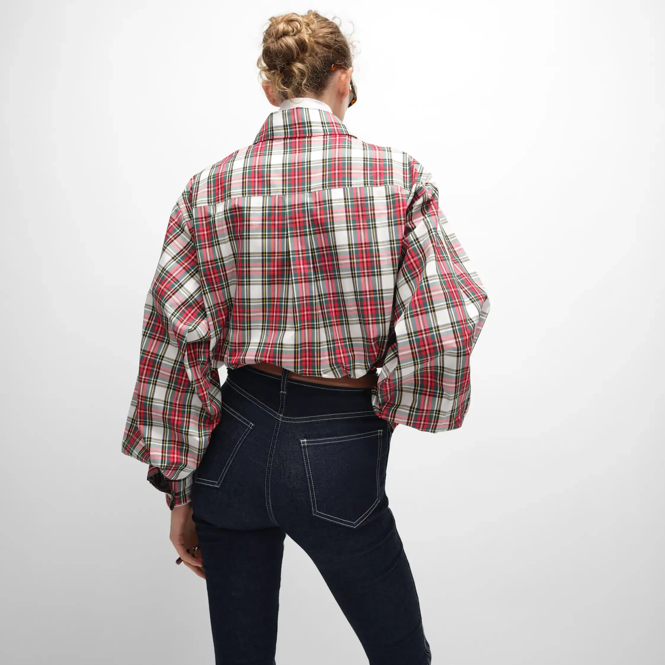 camisa em algodão tartan