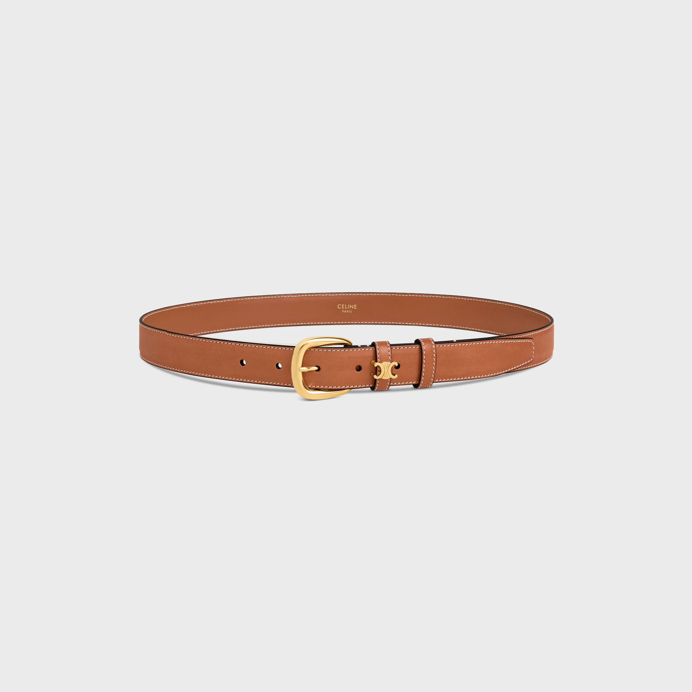 CINTO VIVIENNE 25 MM EM COURO DE VACA NATURAL