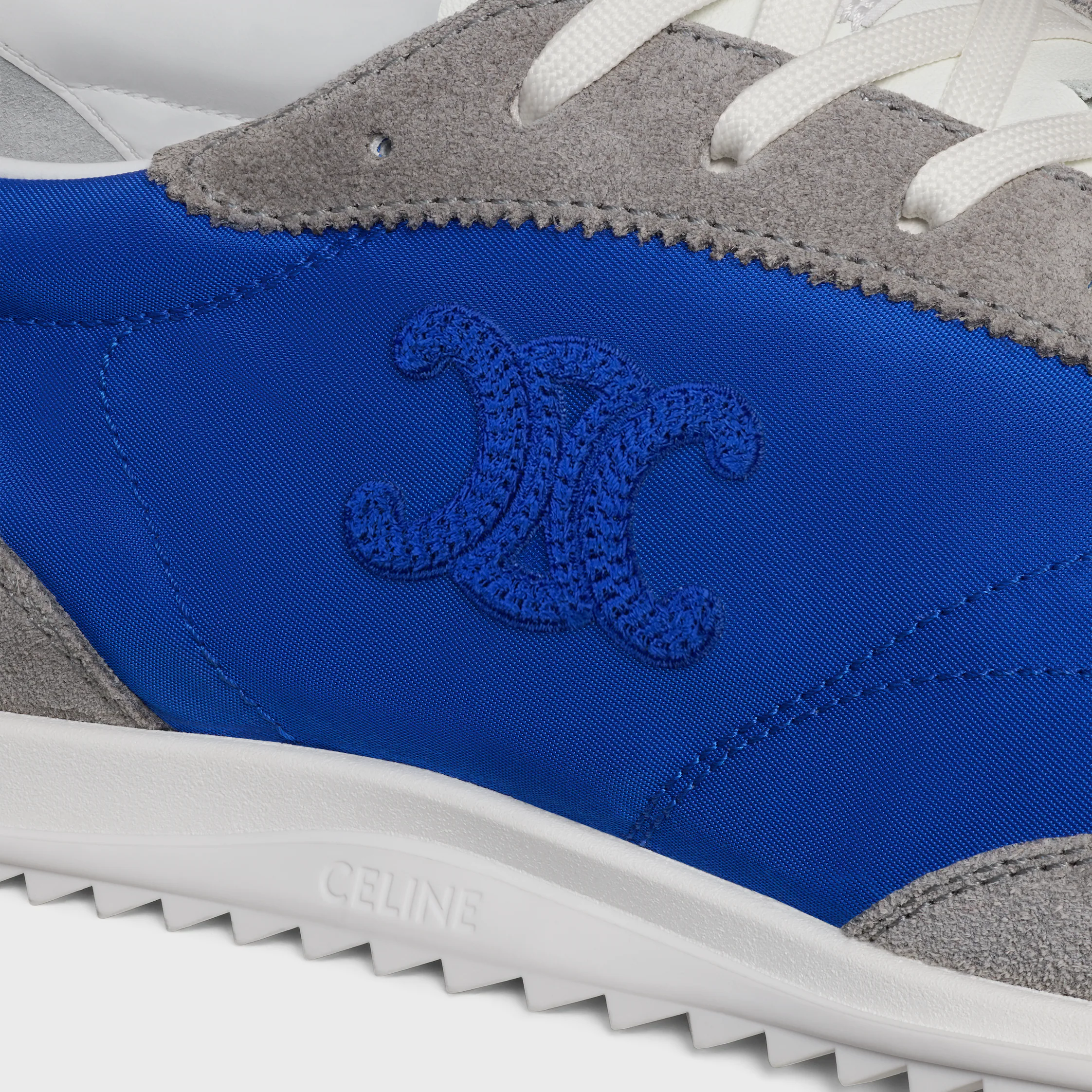 SNEAKER RACER EM NYLON, PELE DE VACA NAPPA E PELE DE VACA