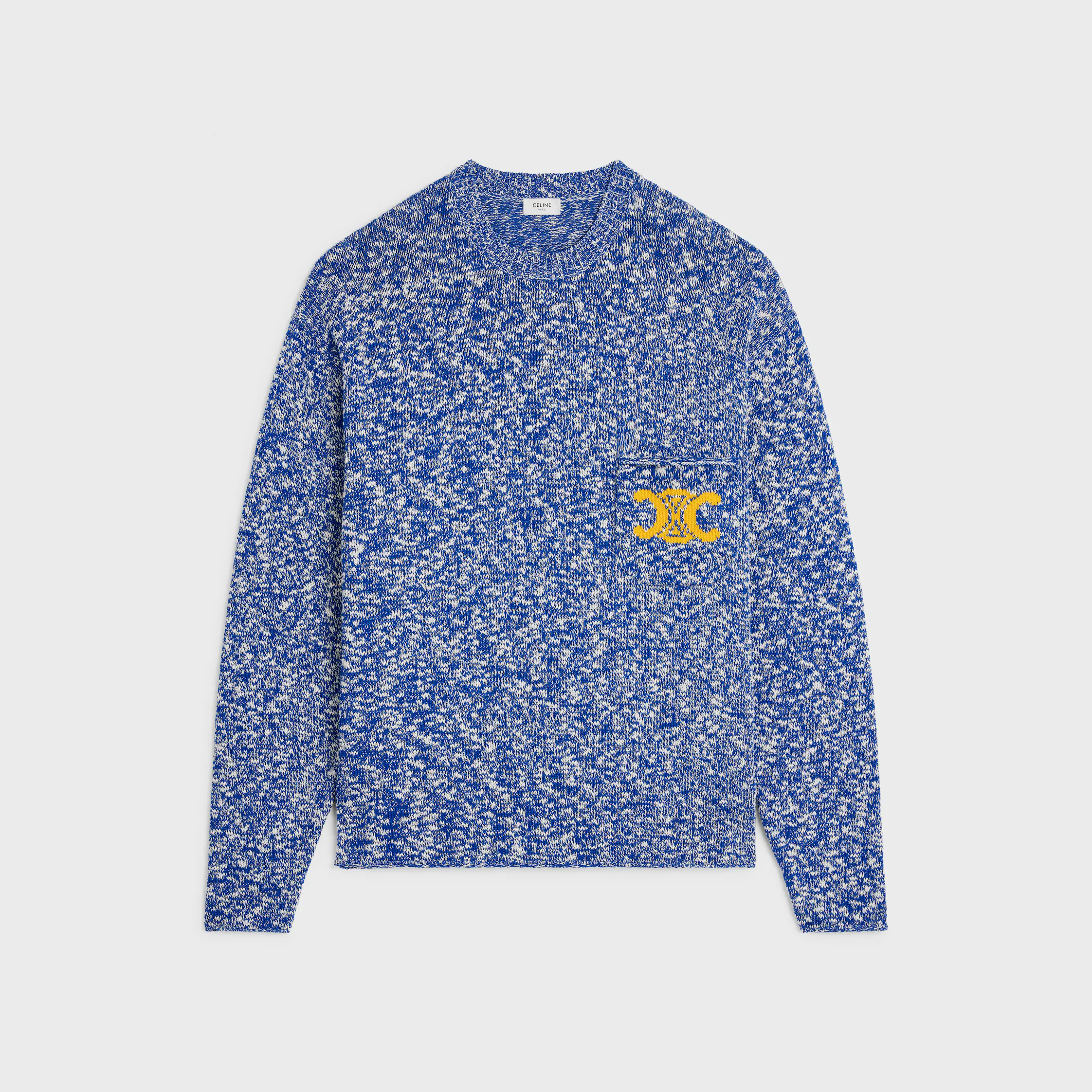 sweater oversized com gola redonda em algodão mouline