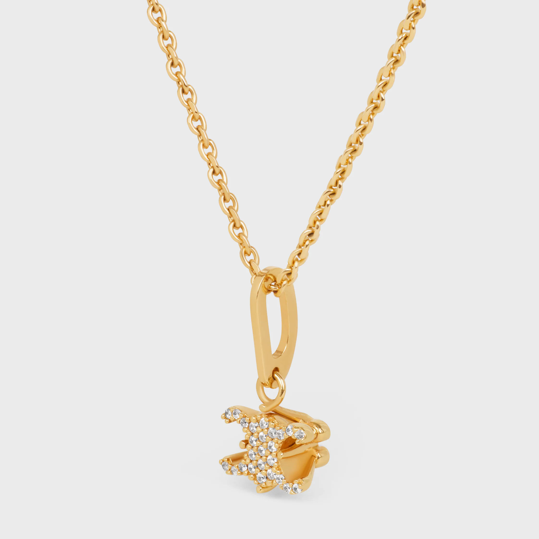 Colar Solitário Triomphe Sparkle em Strass e Latão com Acabamento Dourado