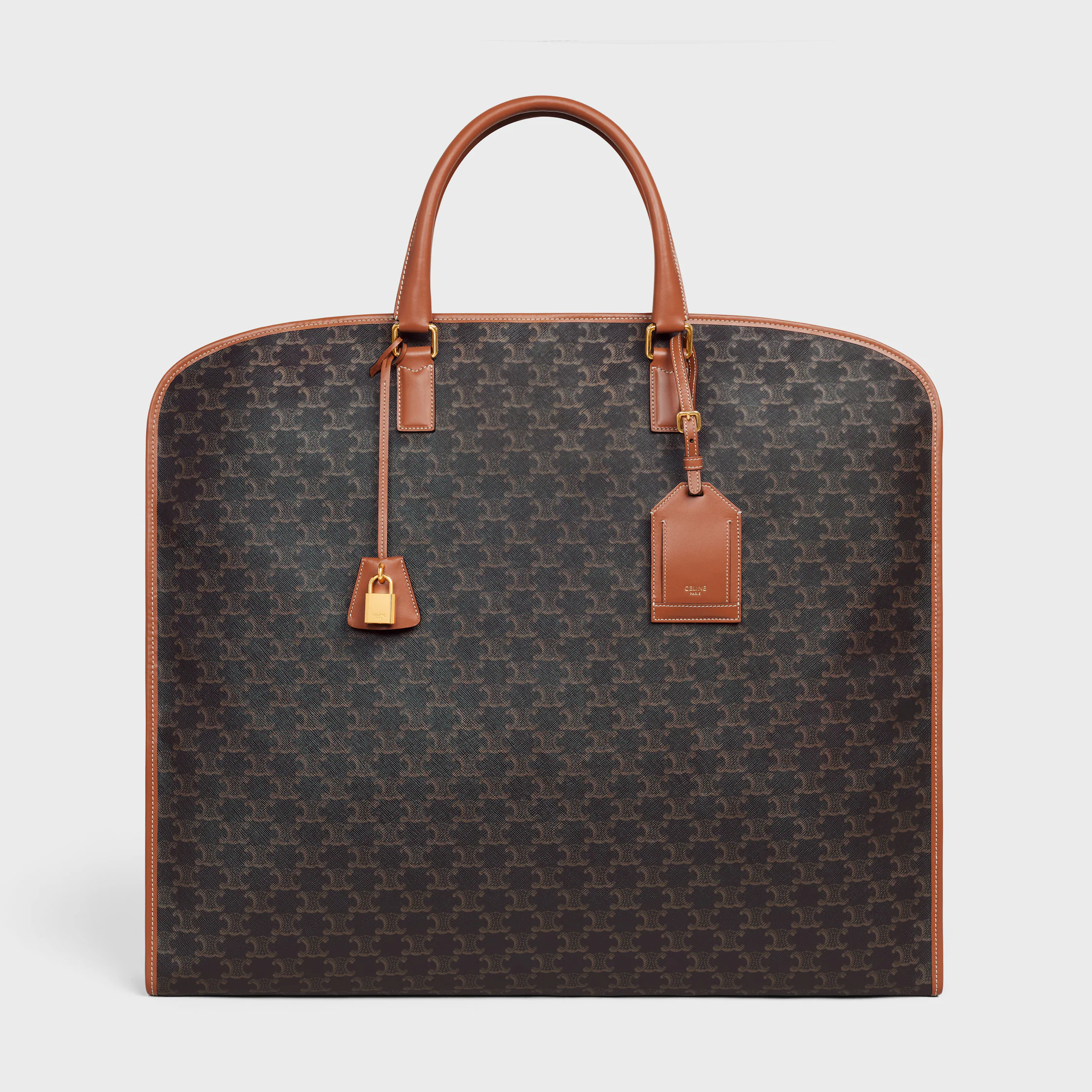 Bolsa para Roupas em Tecido Triomphe e Couro de Vitela