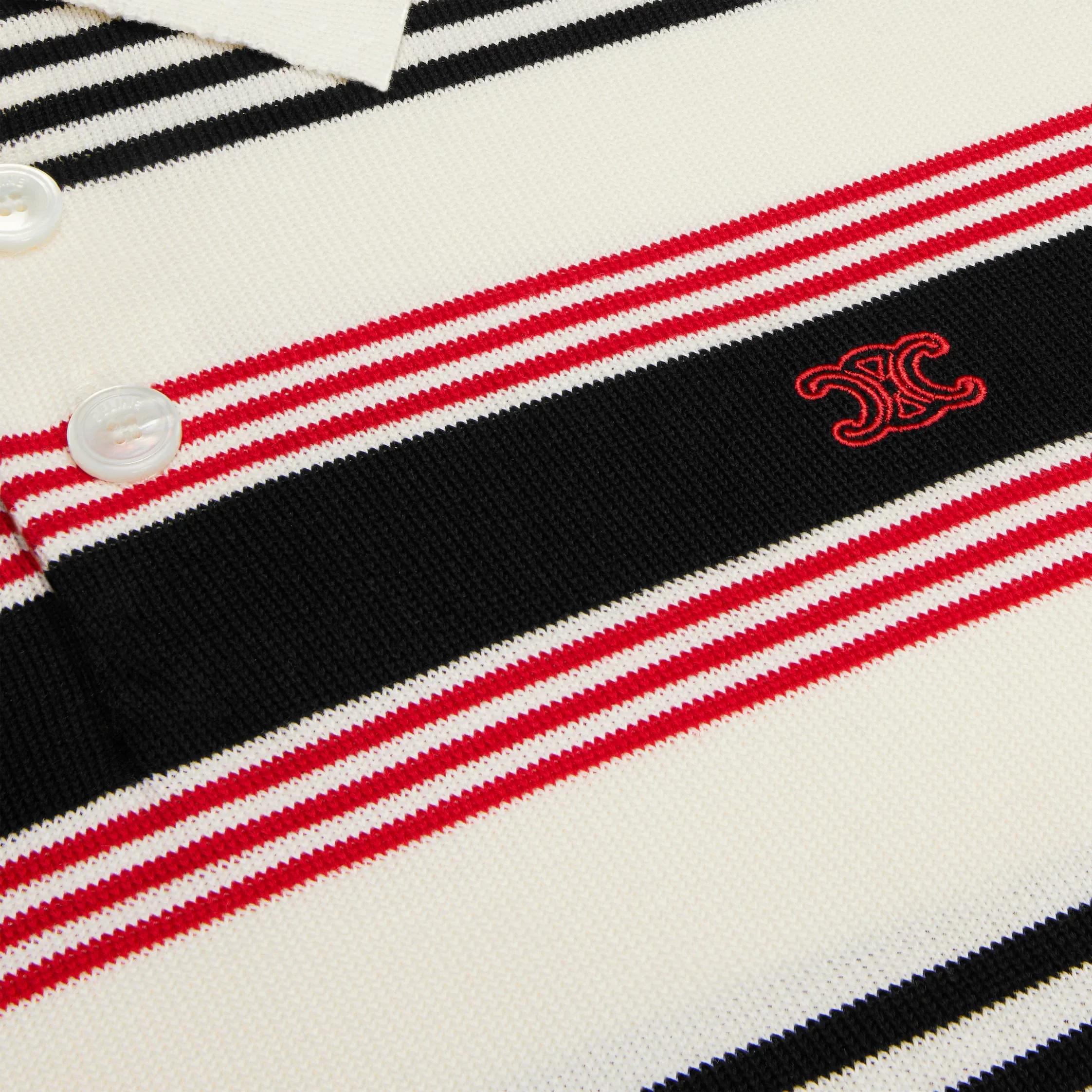 polo sweater em algodão listrado