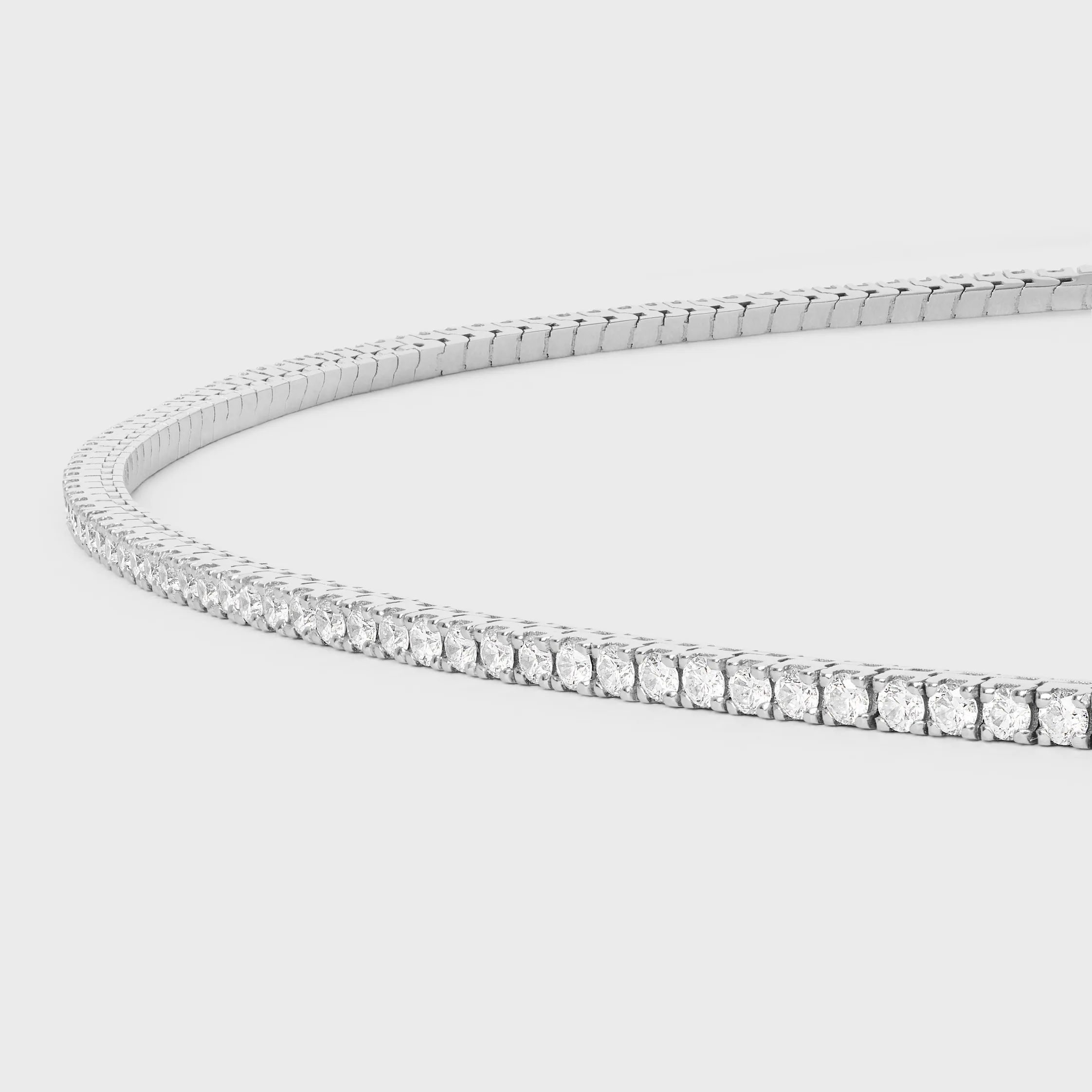 Colar de Ténis em Ouro Branco e Diamantes