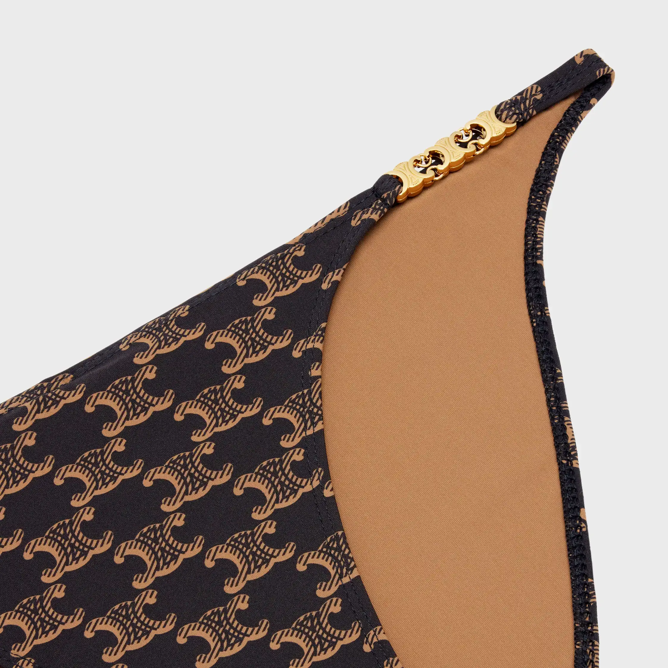 BANDEAU DE BANHO EM MALHA MONOGRAM