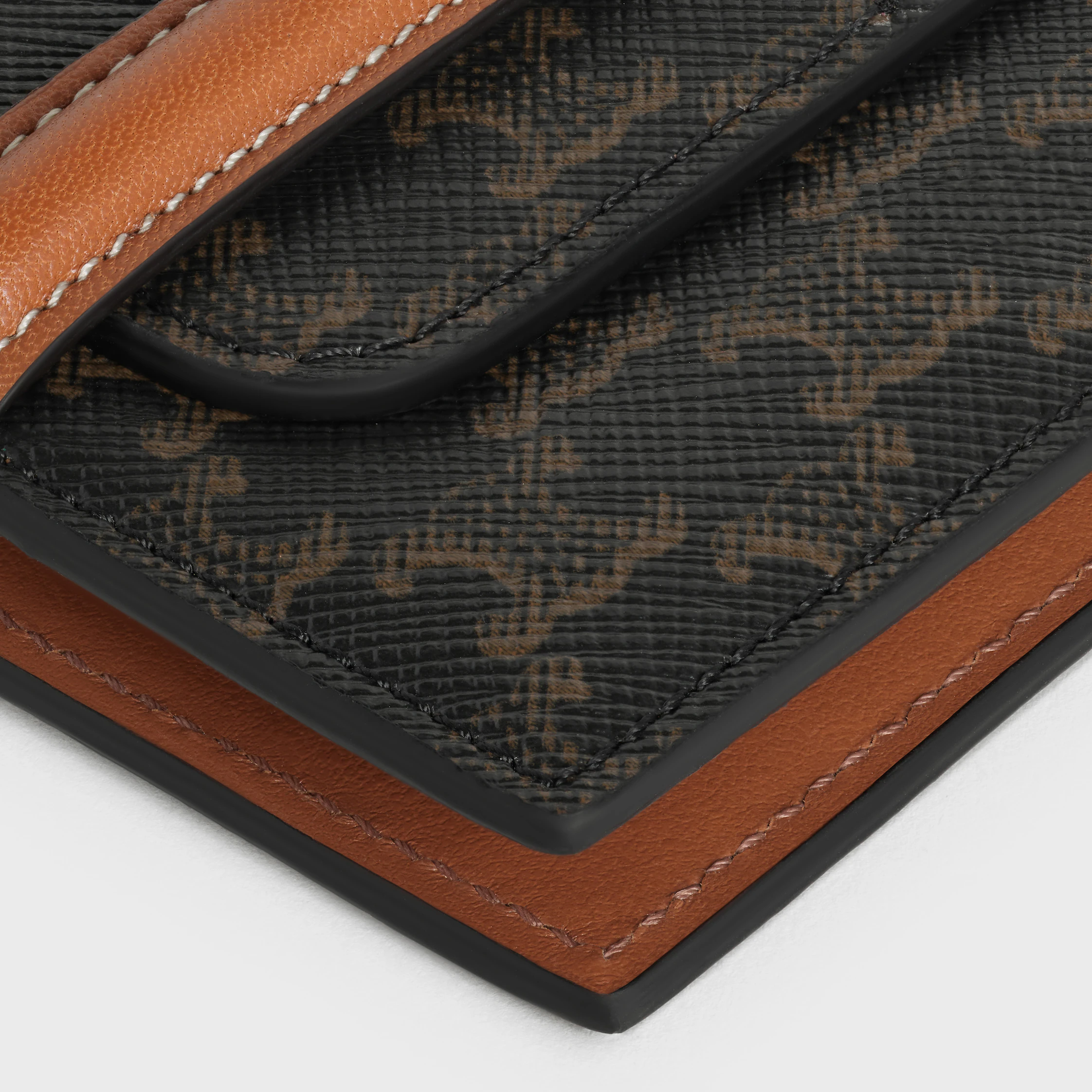 Porta-cartões de origami IN Triomphe Canvas e couro de cordeiro