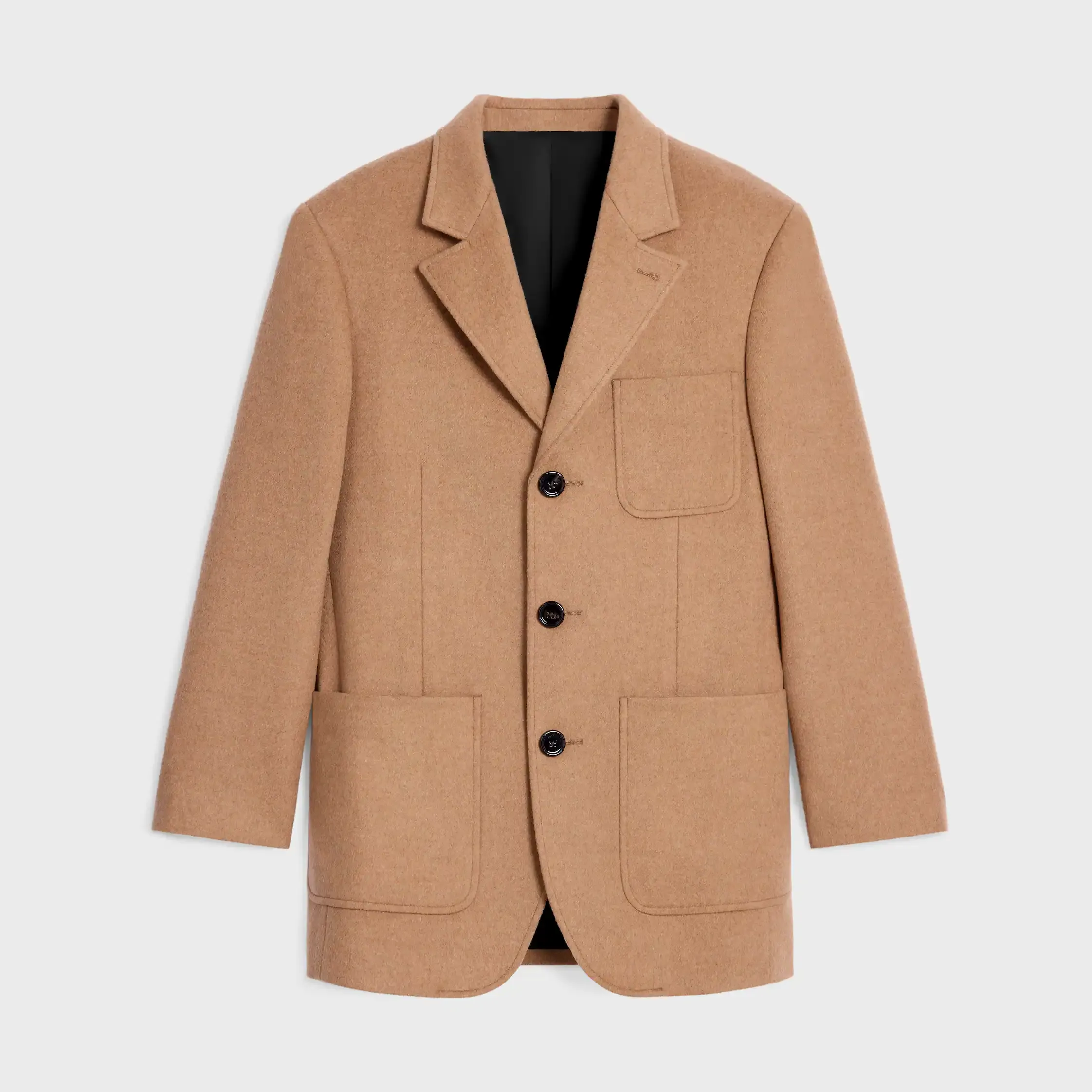jaqueta sob medida em flanela de cashmere