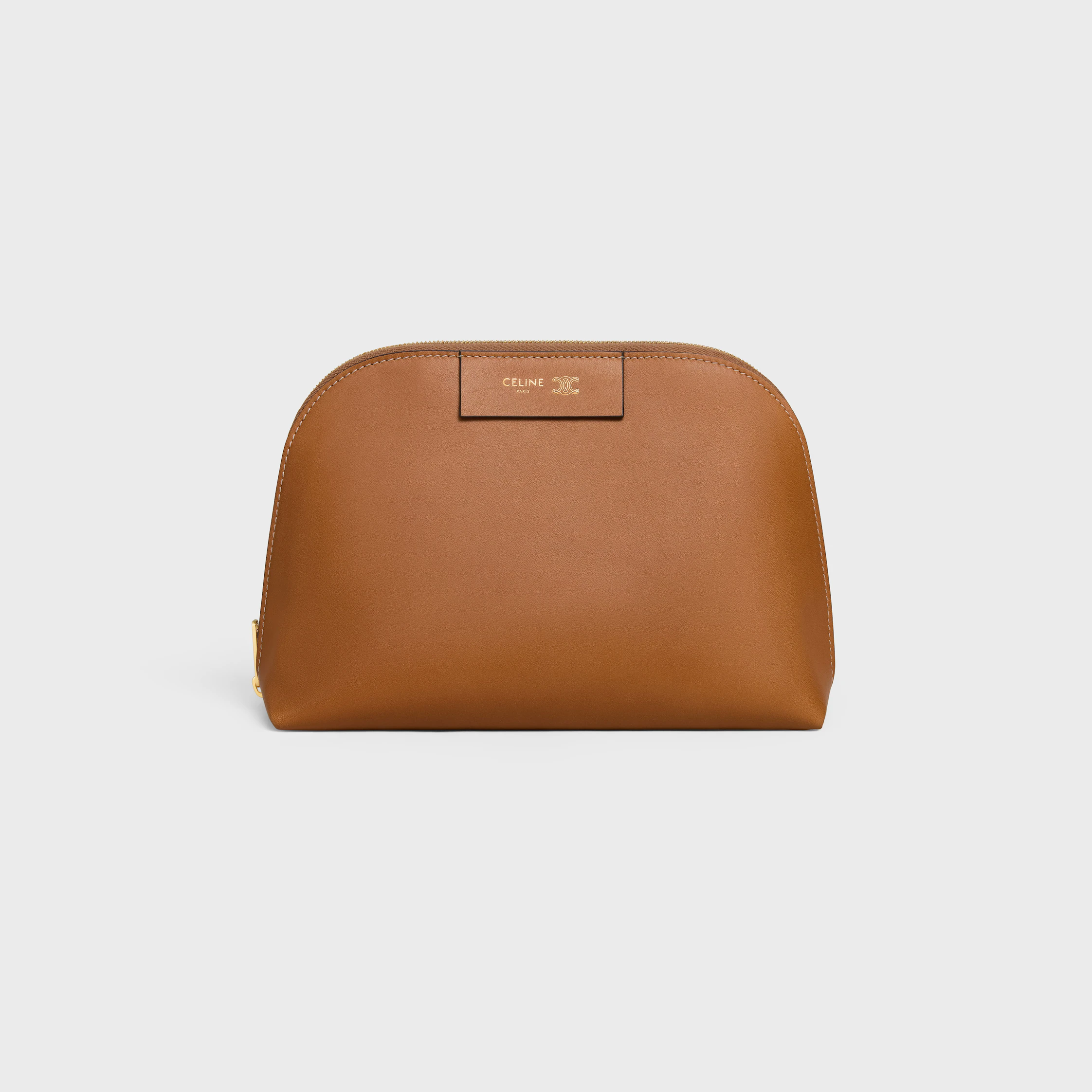 BOLSA COSMÉTICA MÉDIA EM COURO DE VACADO LISOS