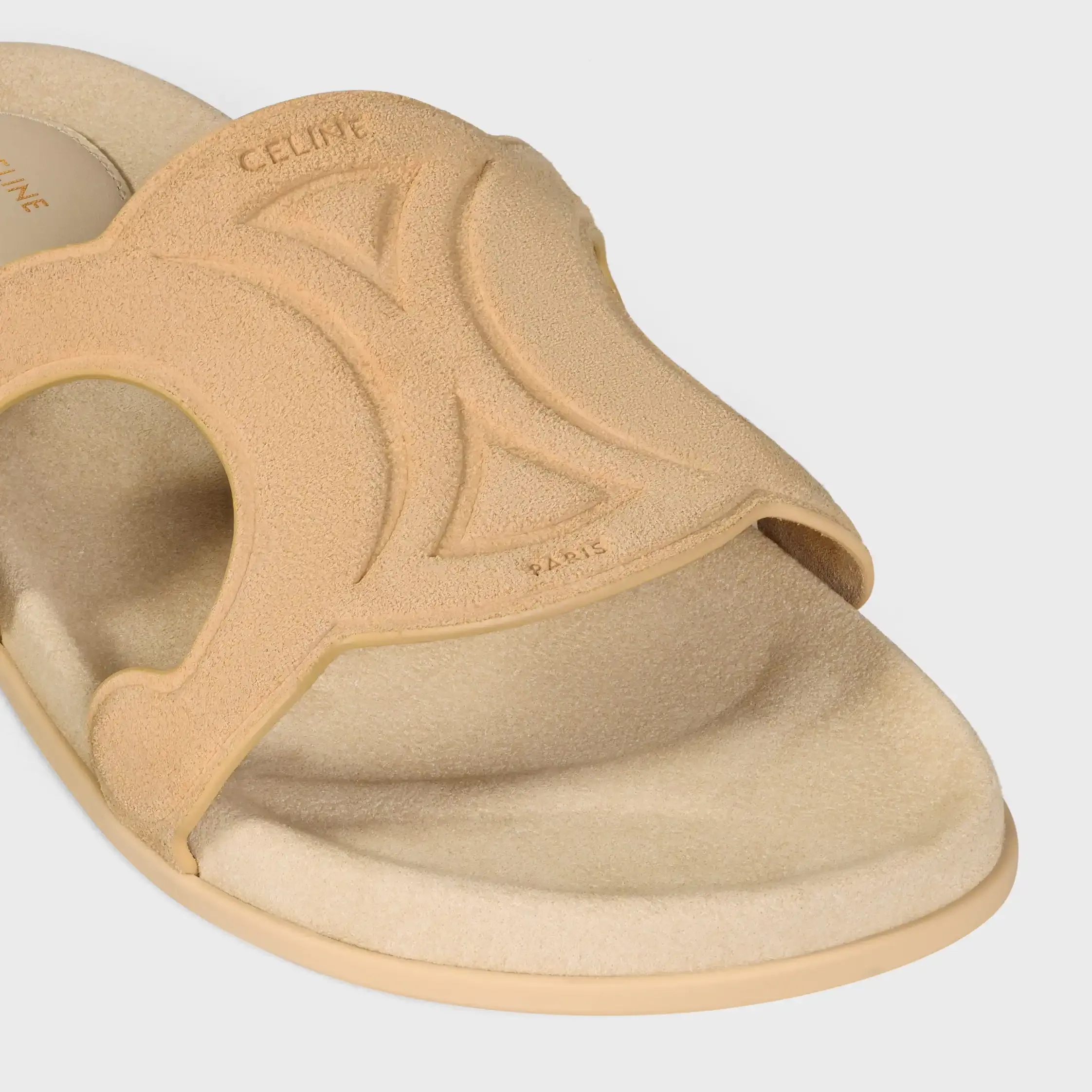 TRIOMPHE SLIDE EM COURO DE VACA SUEDE