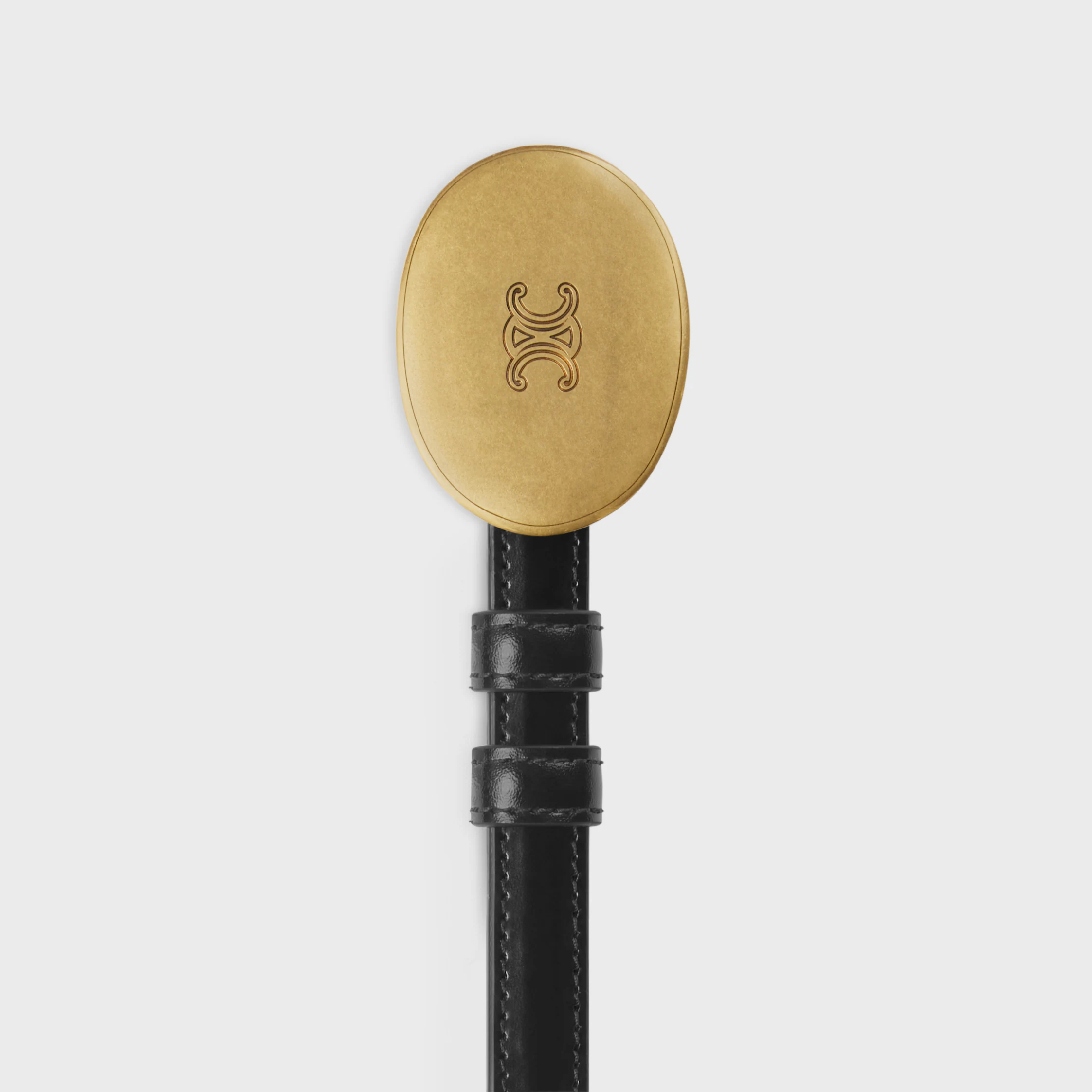 Cinto de Placa Fina 13 MM em Couro Taurillon