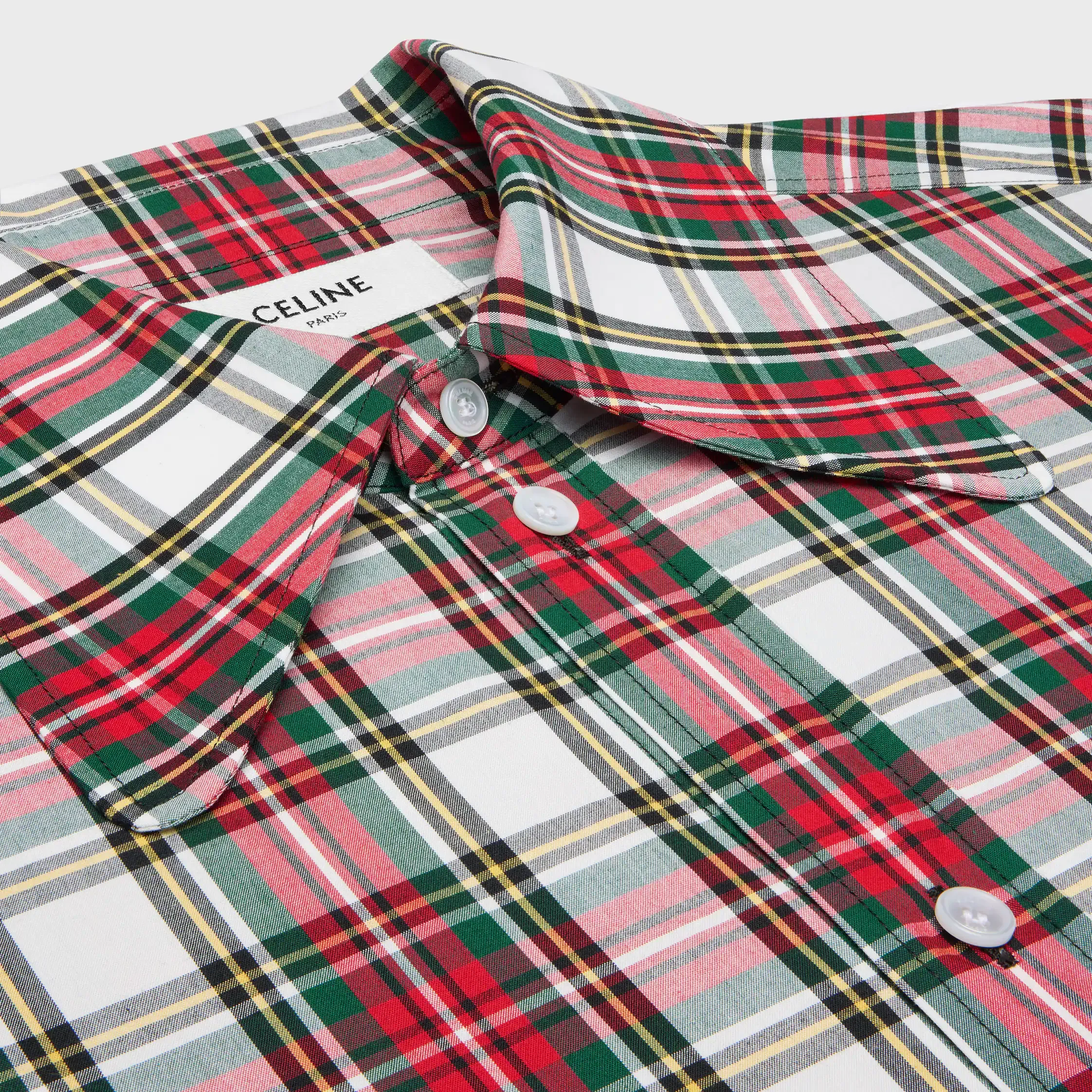 camisa em algodão tartan