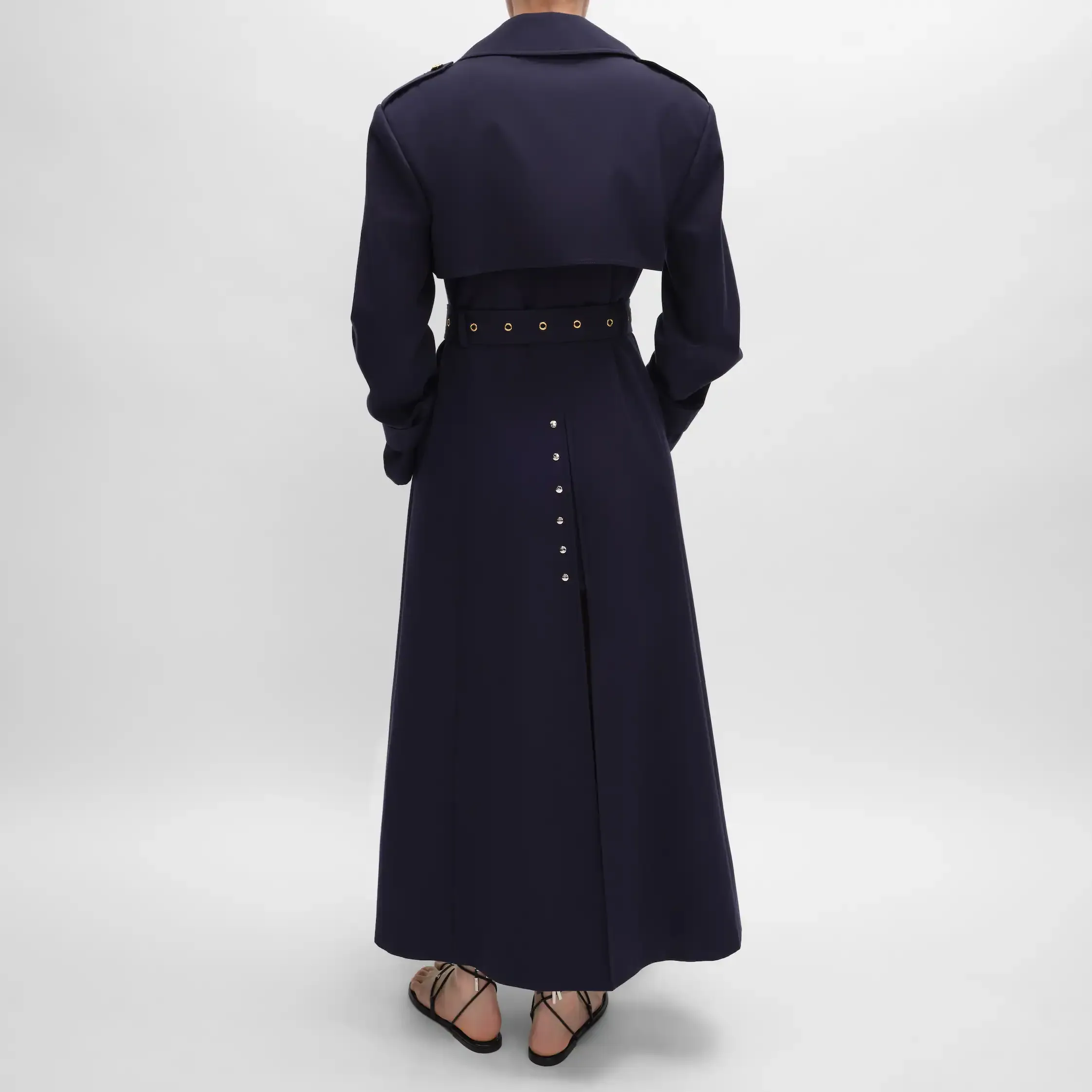 tux trench coat em algodão e gabardine de lã