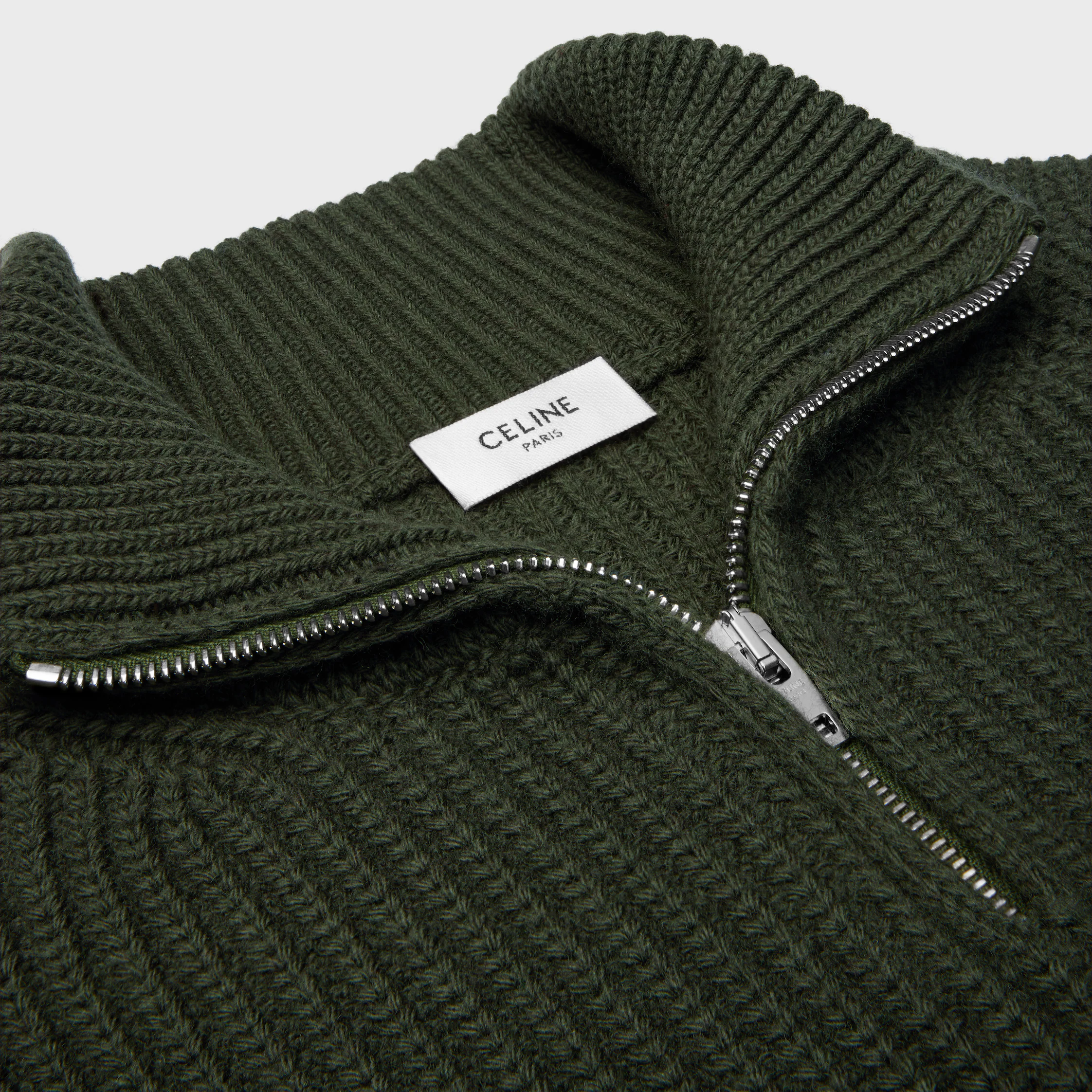 sweater trucker em lã em malha