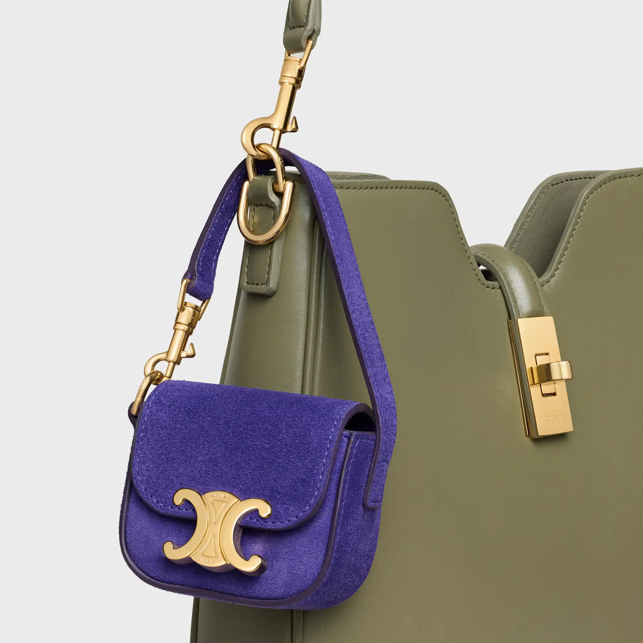 MICRO CLAUDE EM COURO DE VACADO SUEDE