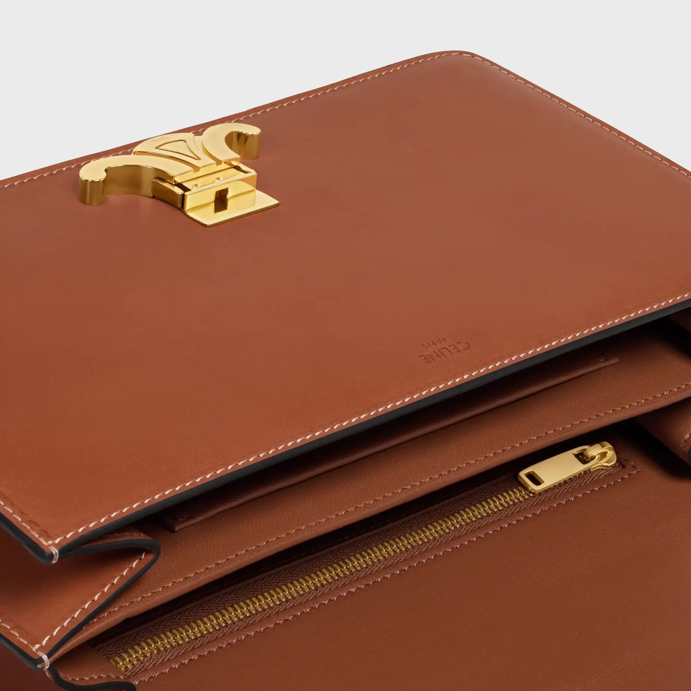MEDIUM TRIOMPHE FOLIO EM Couro de Novilho Natural