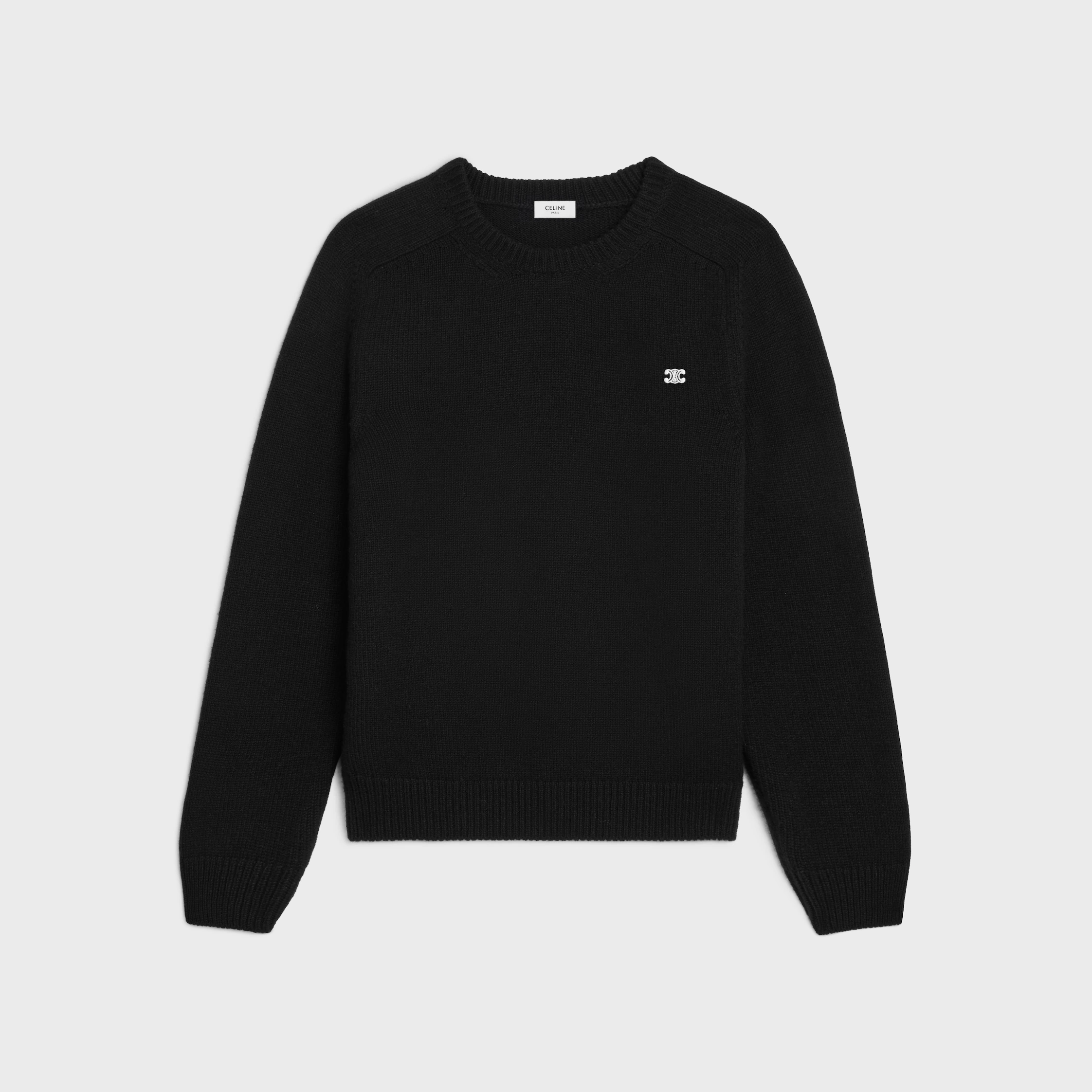 sweater com gola redonda em lã e cashmere
