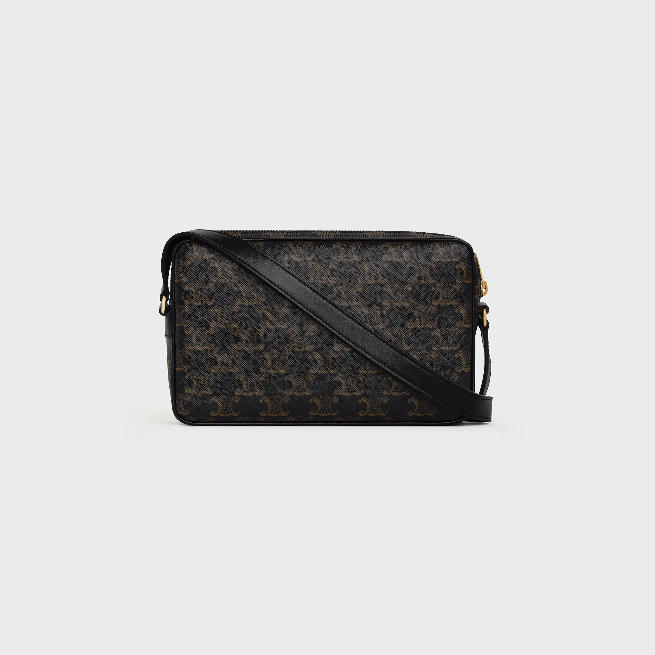 BOLSA MEDIUM MESSENGER EM TECIDO TRIOMPHE COM ESTAMPA CELINE